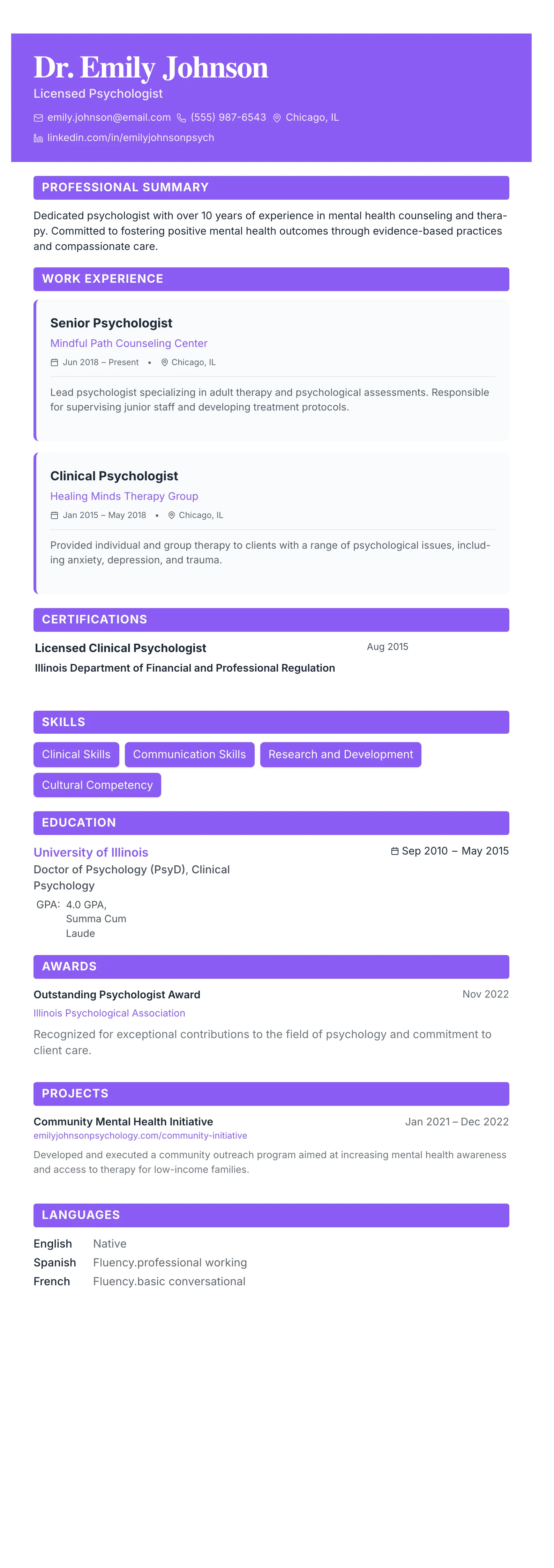 The Card Gallery template preview