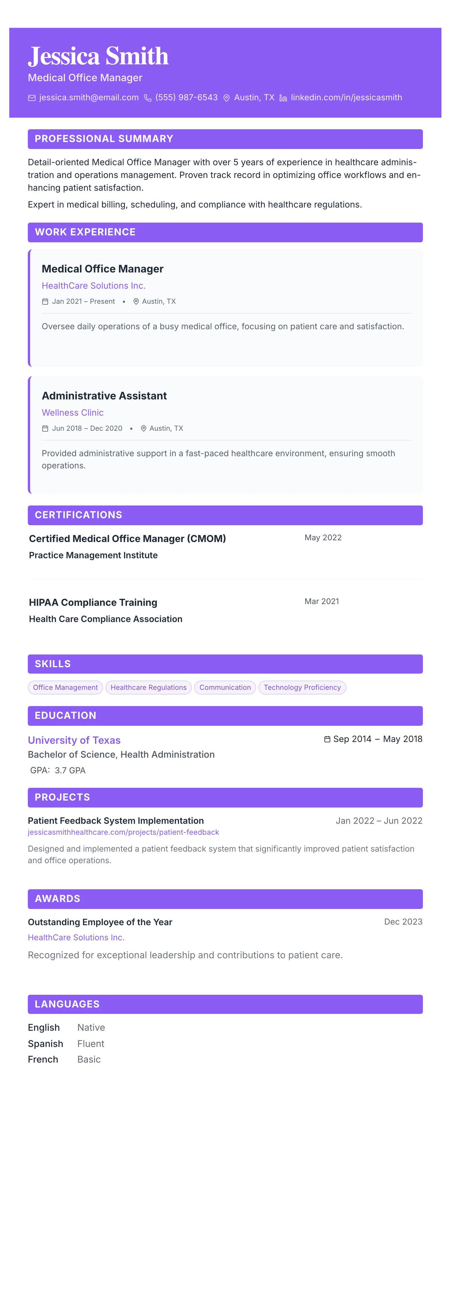 The Card Gallery template preview