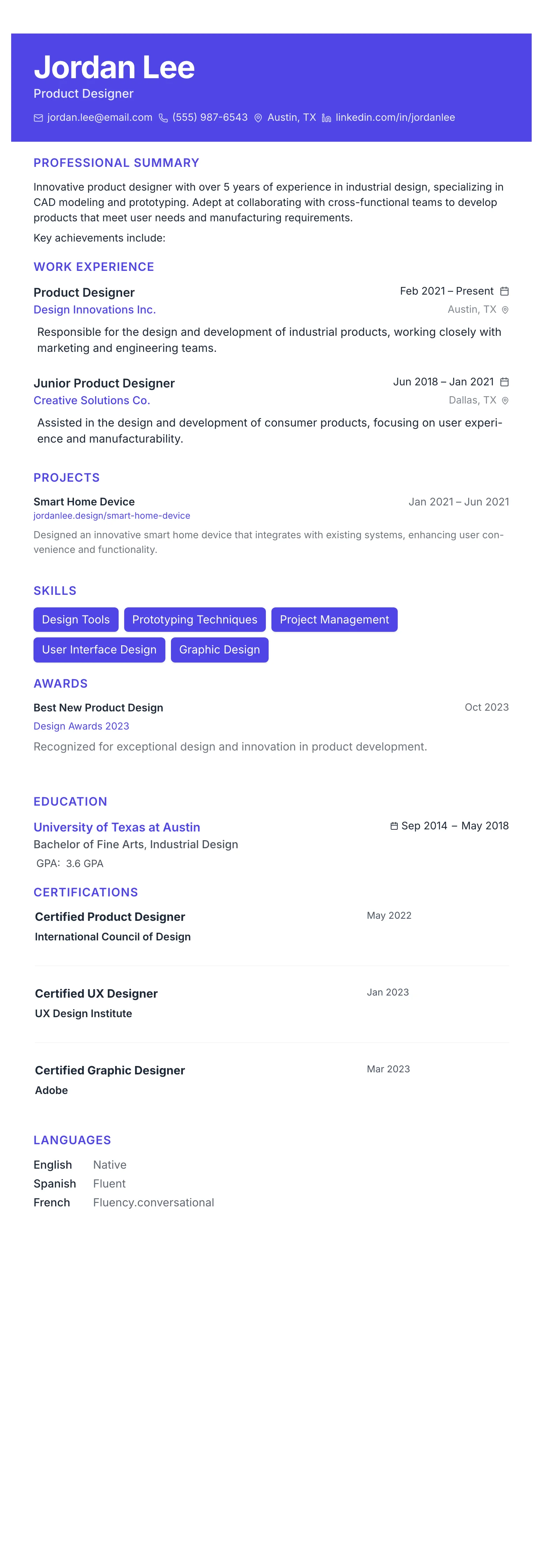 The Catalyst template preview