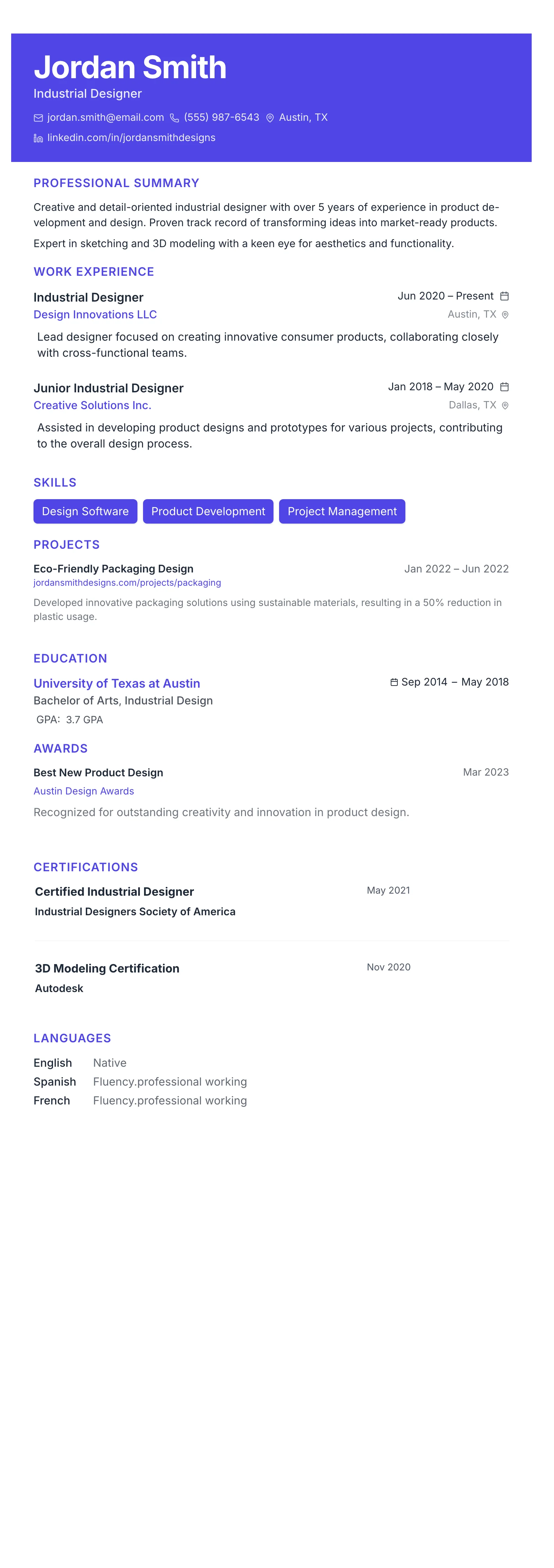 The Catalyst template preview