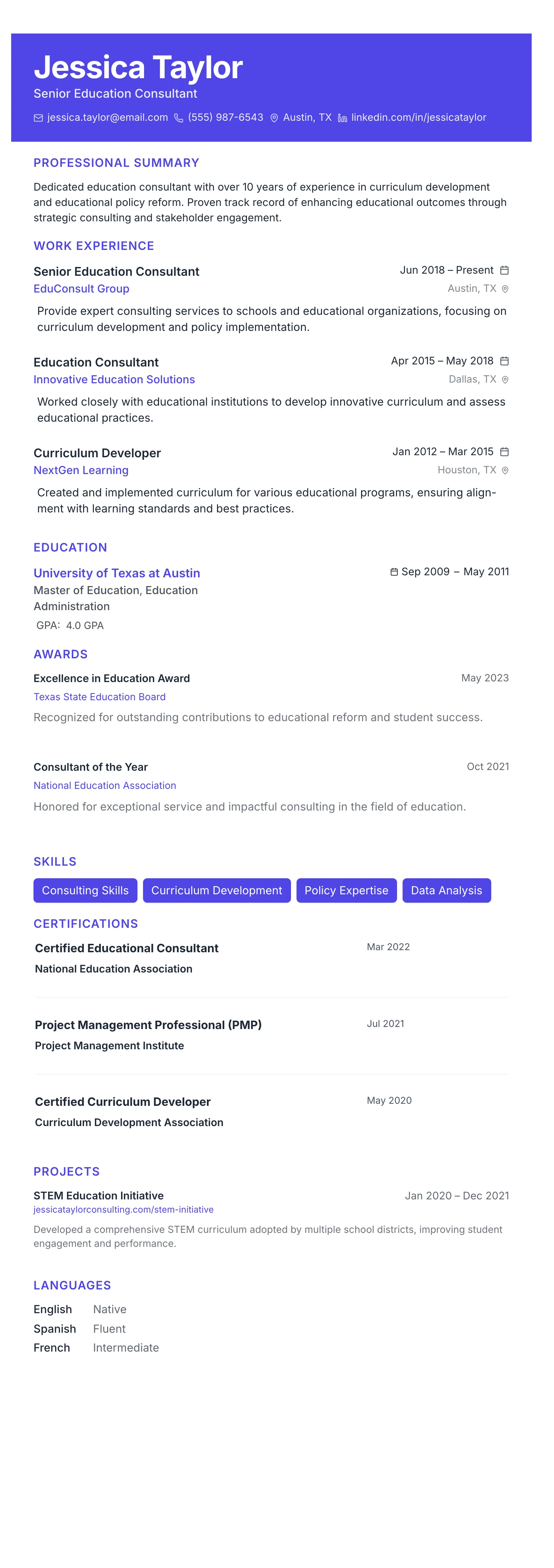 The Catalyst template preview