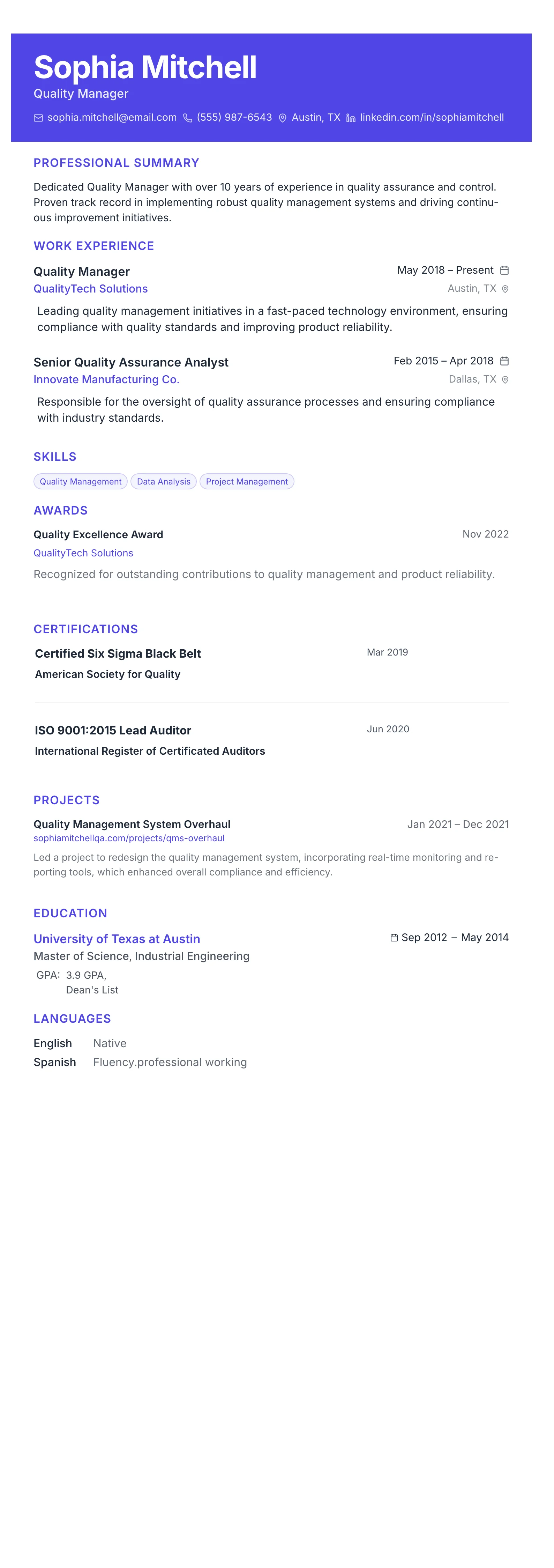 The Catalyst template preview