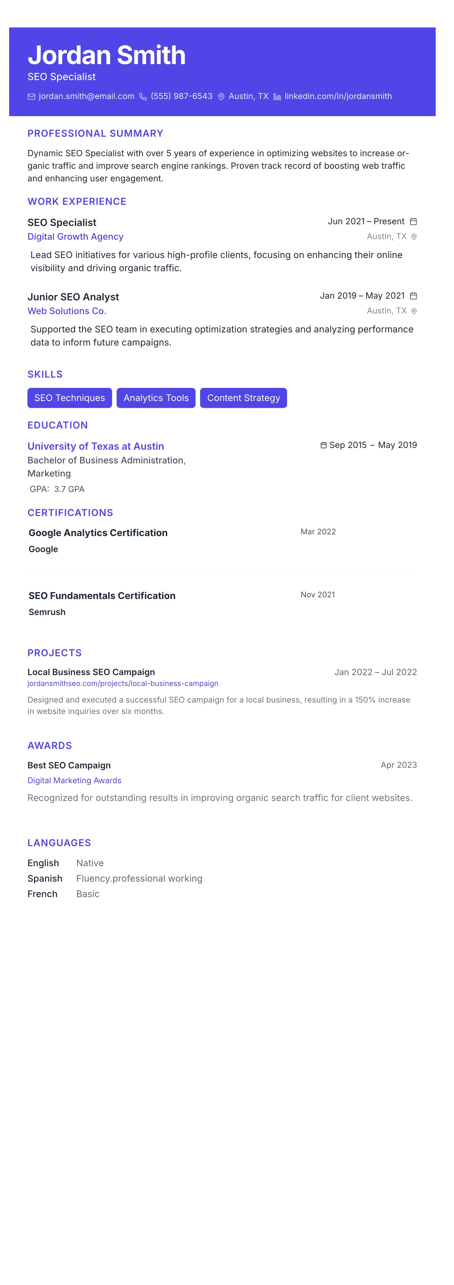 The Catalyst template preview