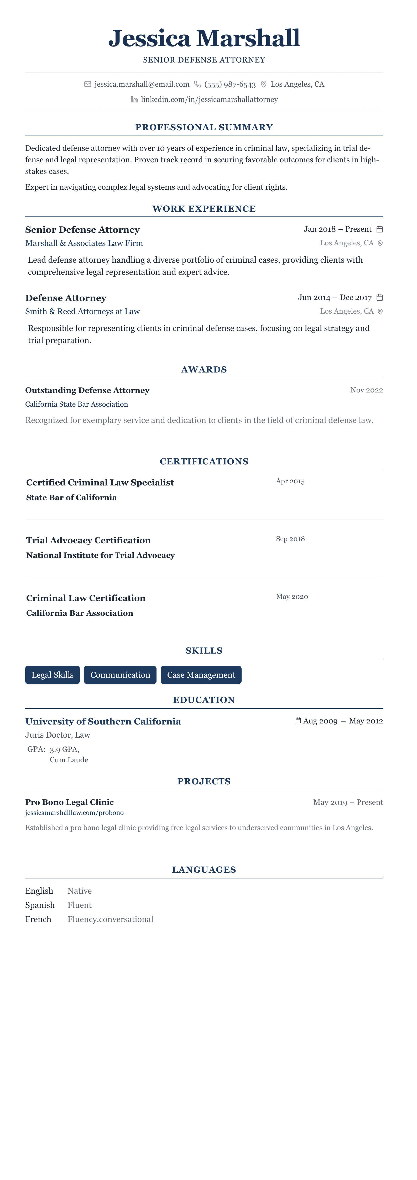 The Centered Formal template preview