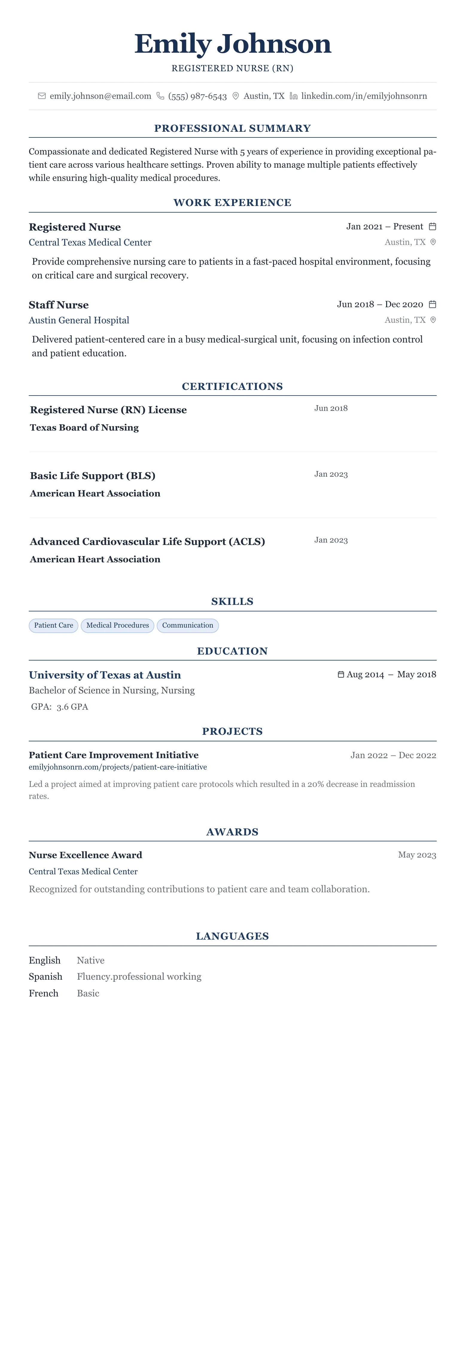The Centered Formal template preview