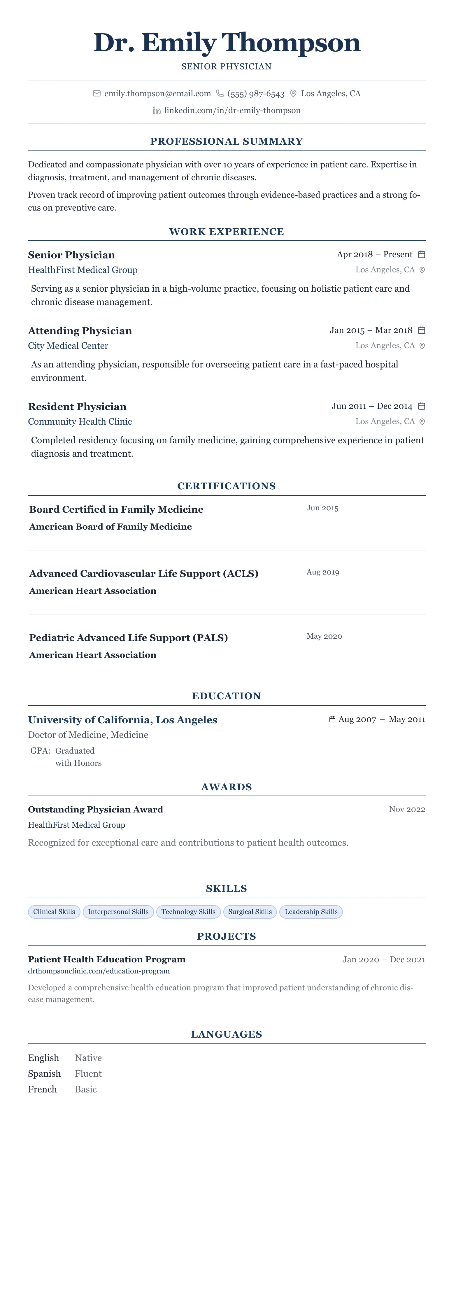 The Centered Formal template preview