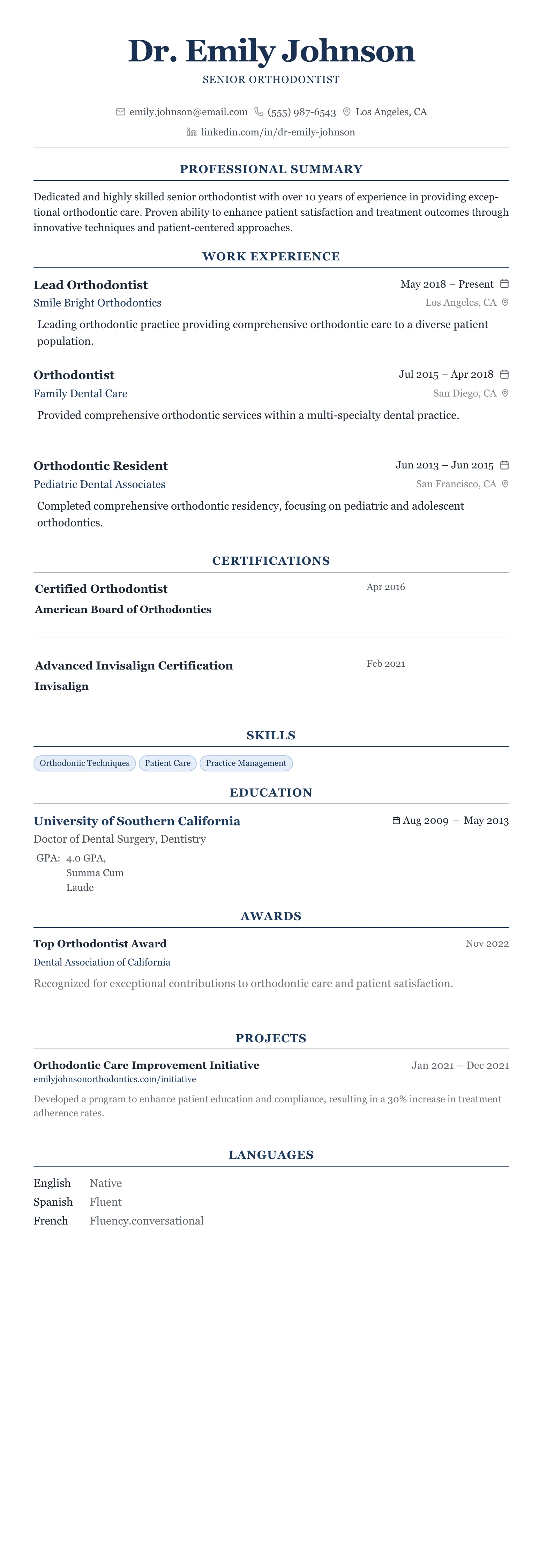 The Centered Formal template preview