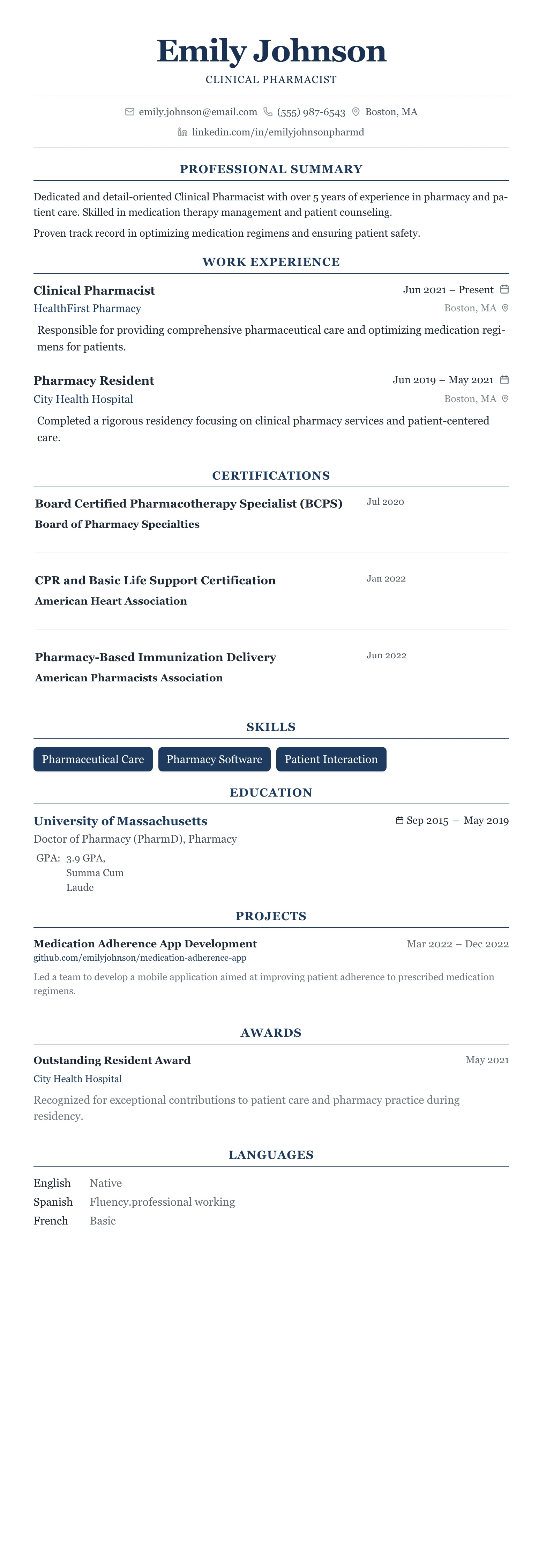 The Centered Formal template preview