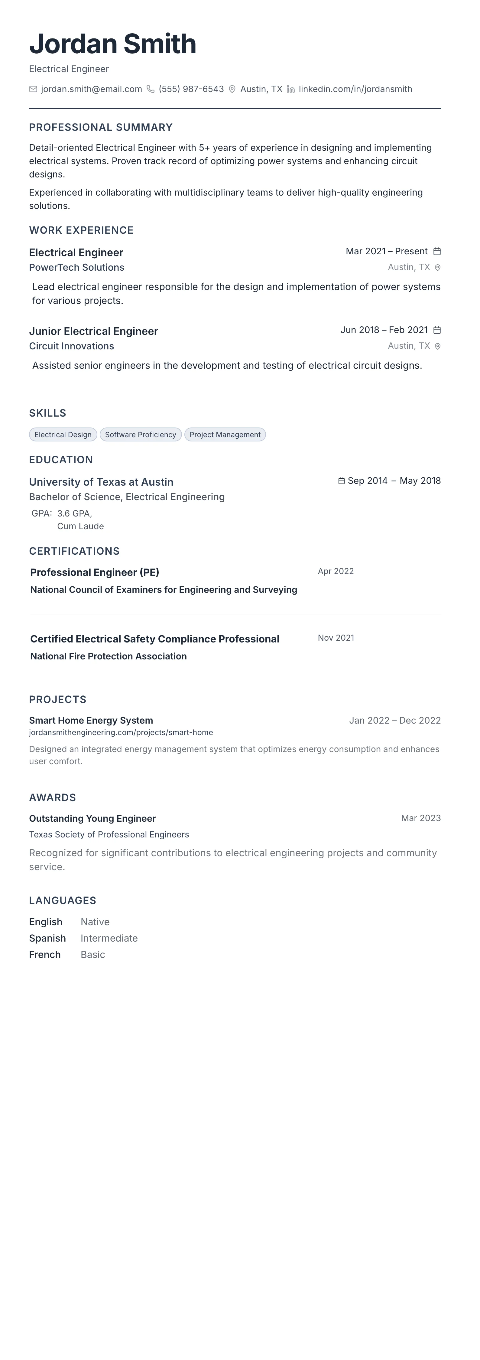 The Compact Pro template preview