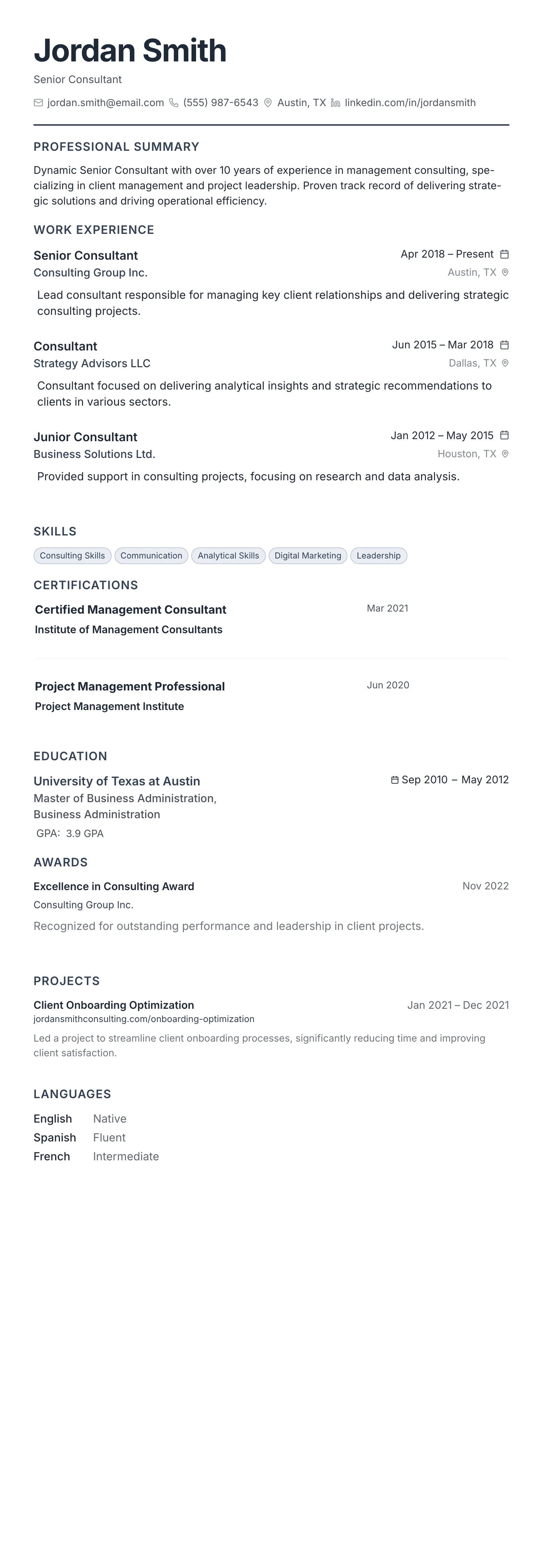 The Compact Pro template preview