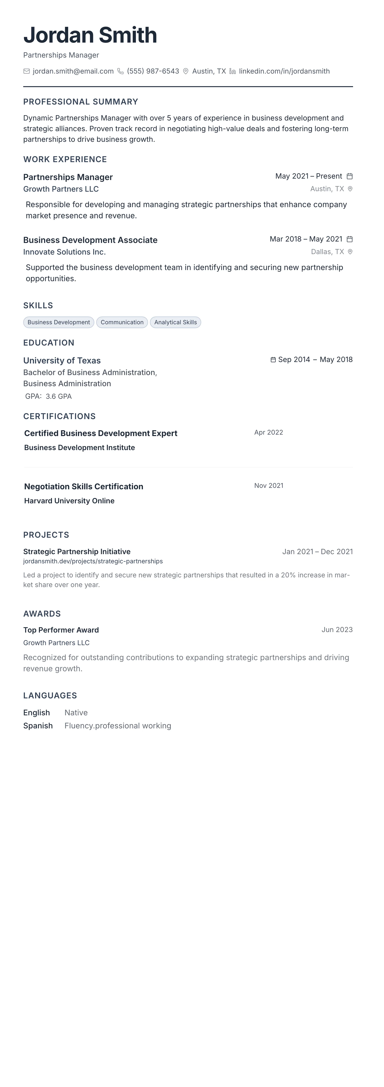 The Compact Pro template preview