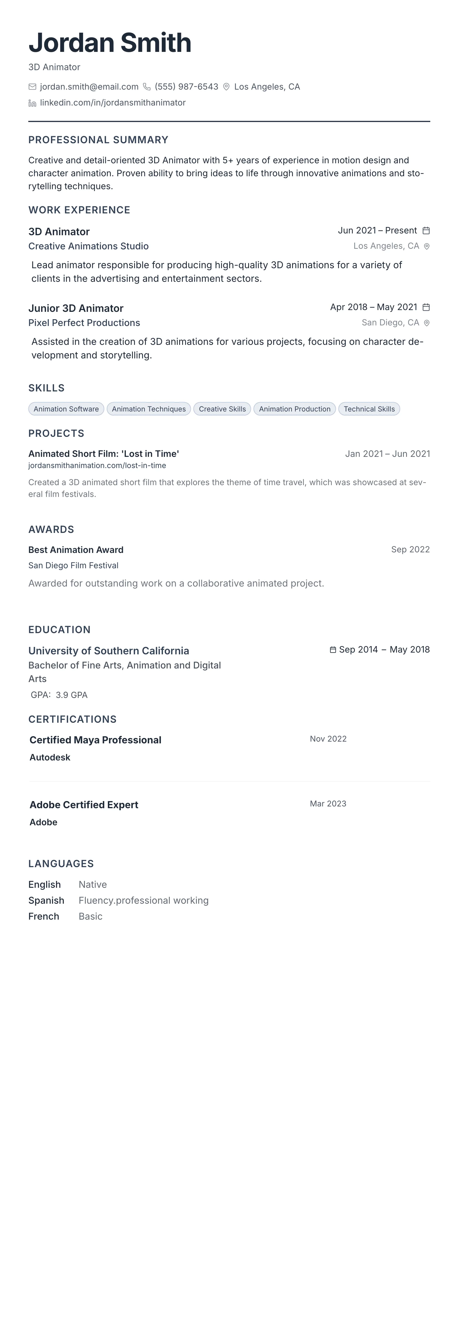 The Compact Pro template preview