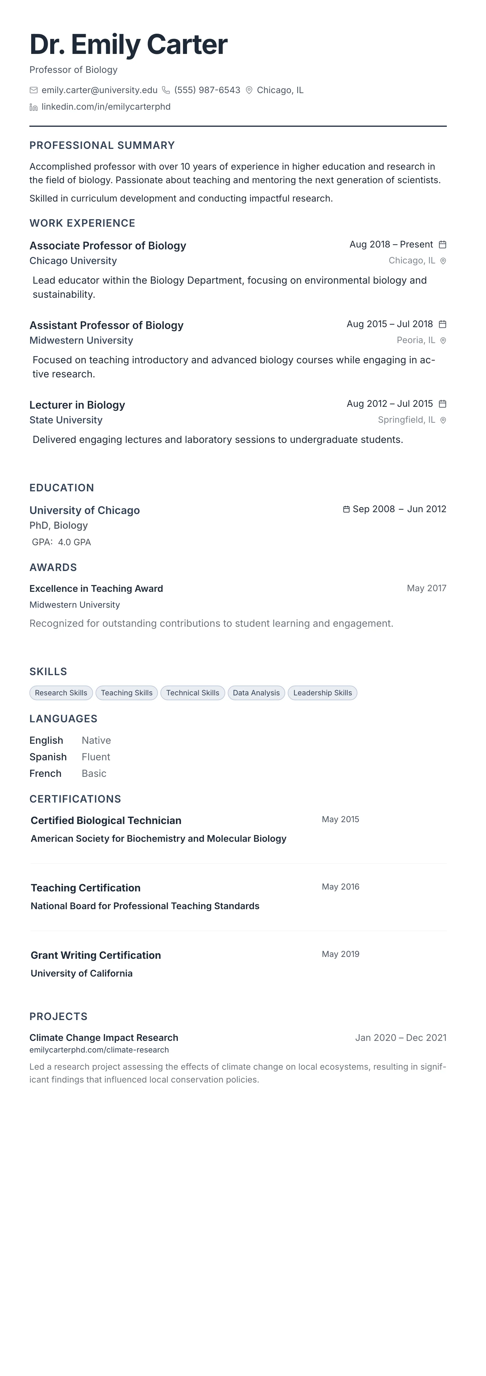 The Compact Pro template preview