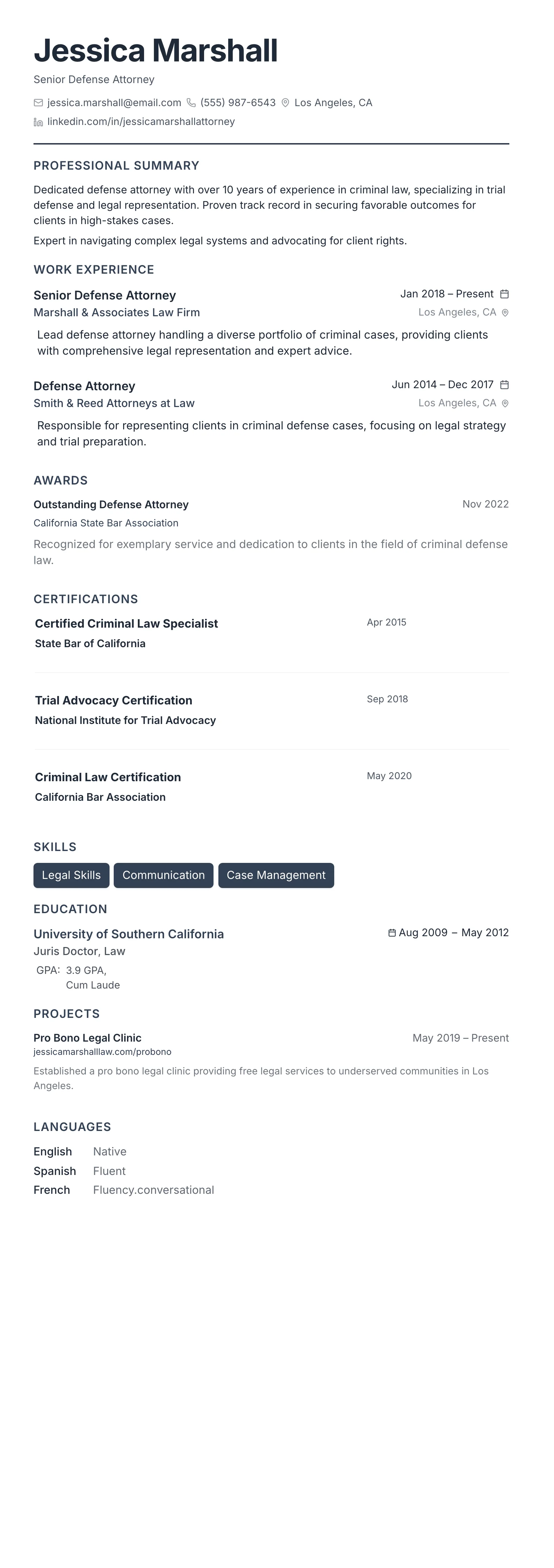 The Compact Pro template preview