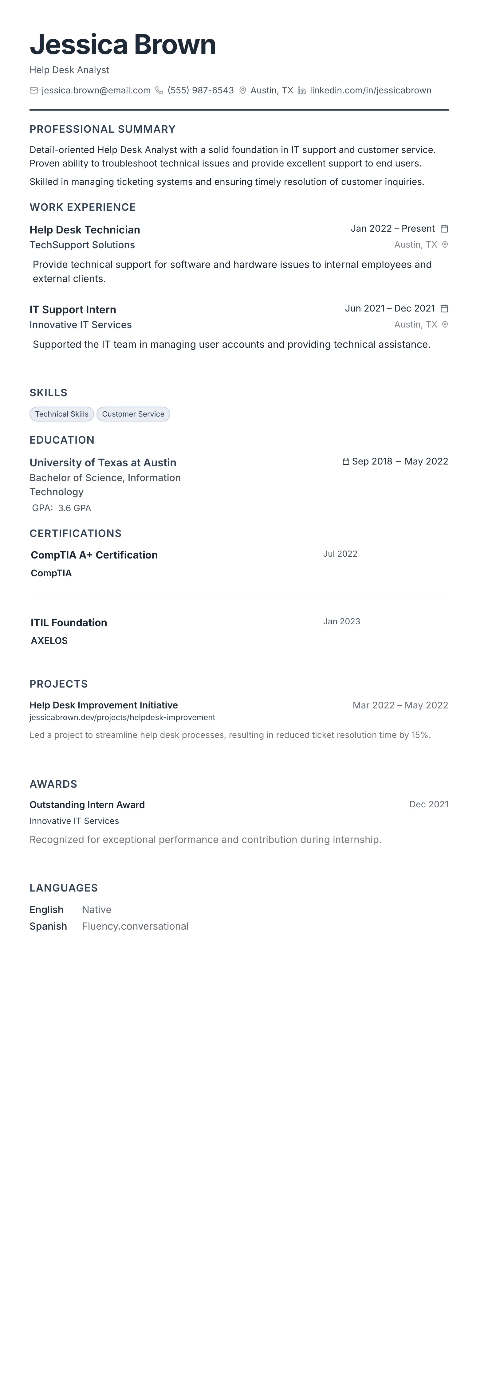 The Compact Pro template preview