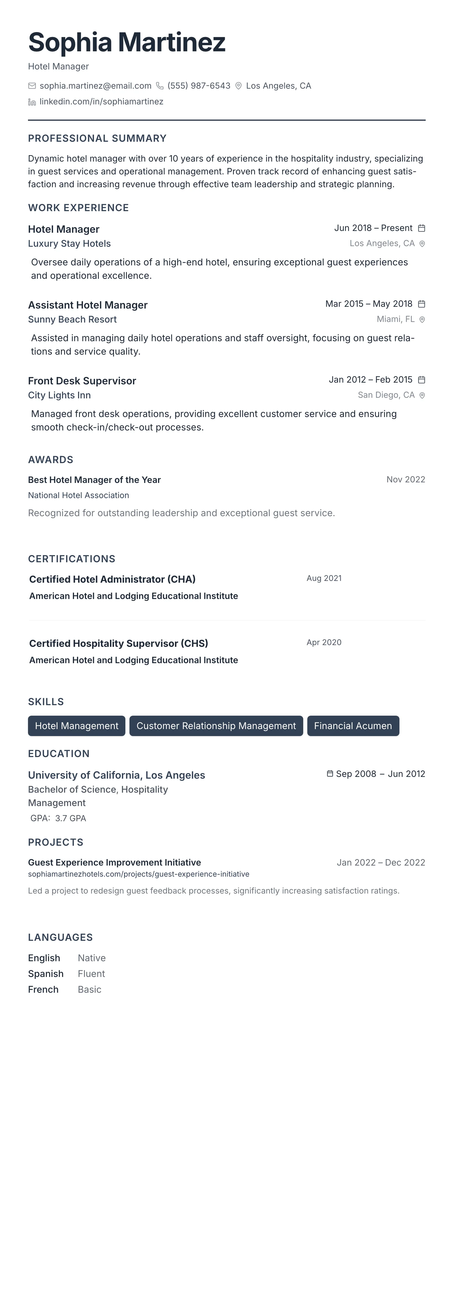 The Compact Pro template preview