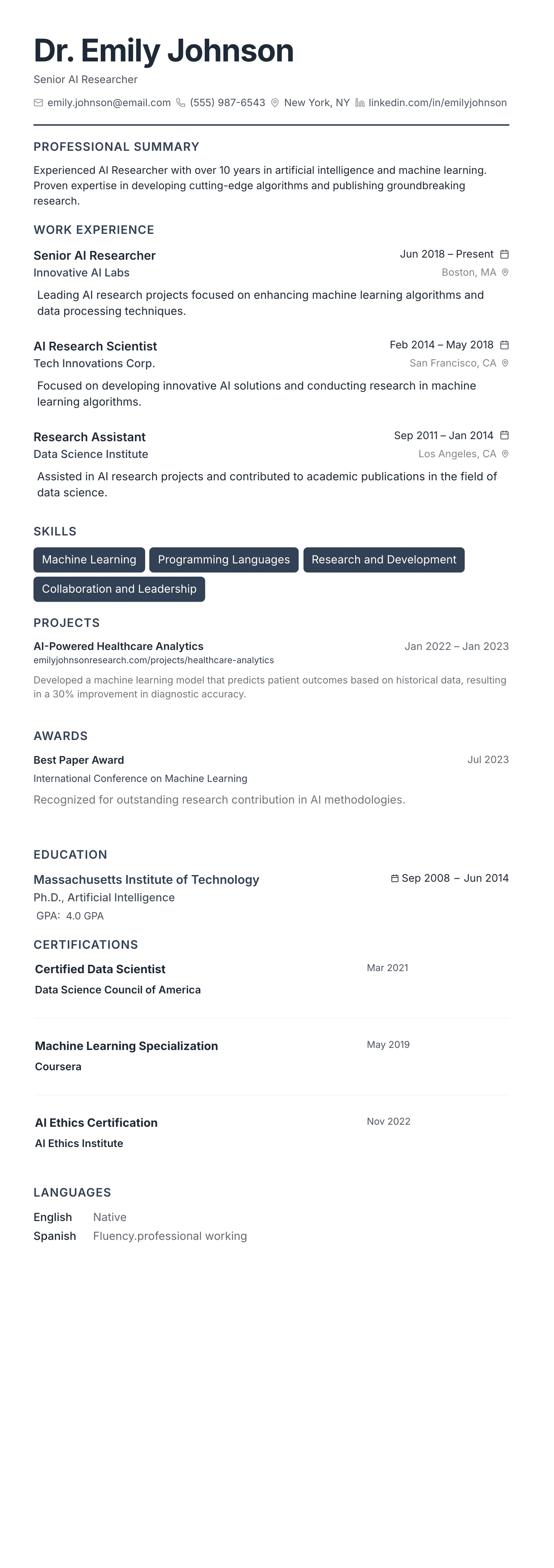 The Compact Pro template preview