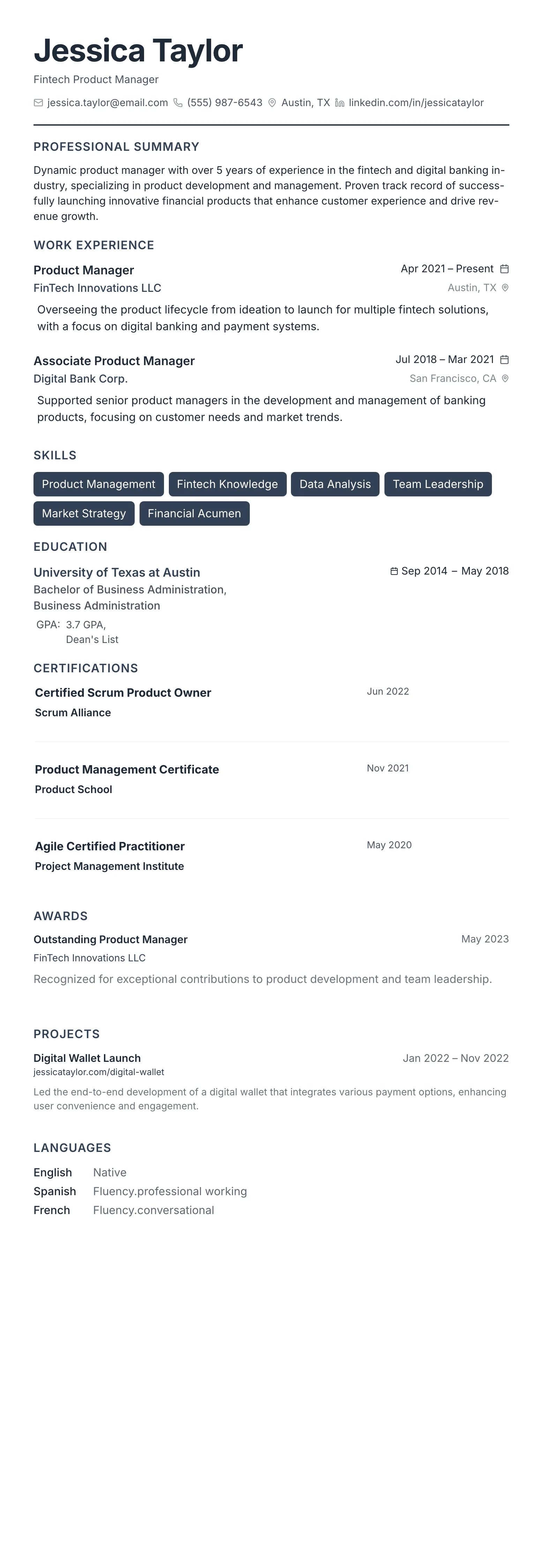 The Compact Pro template preview