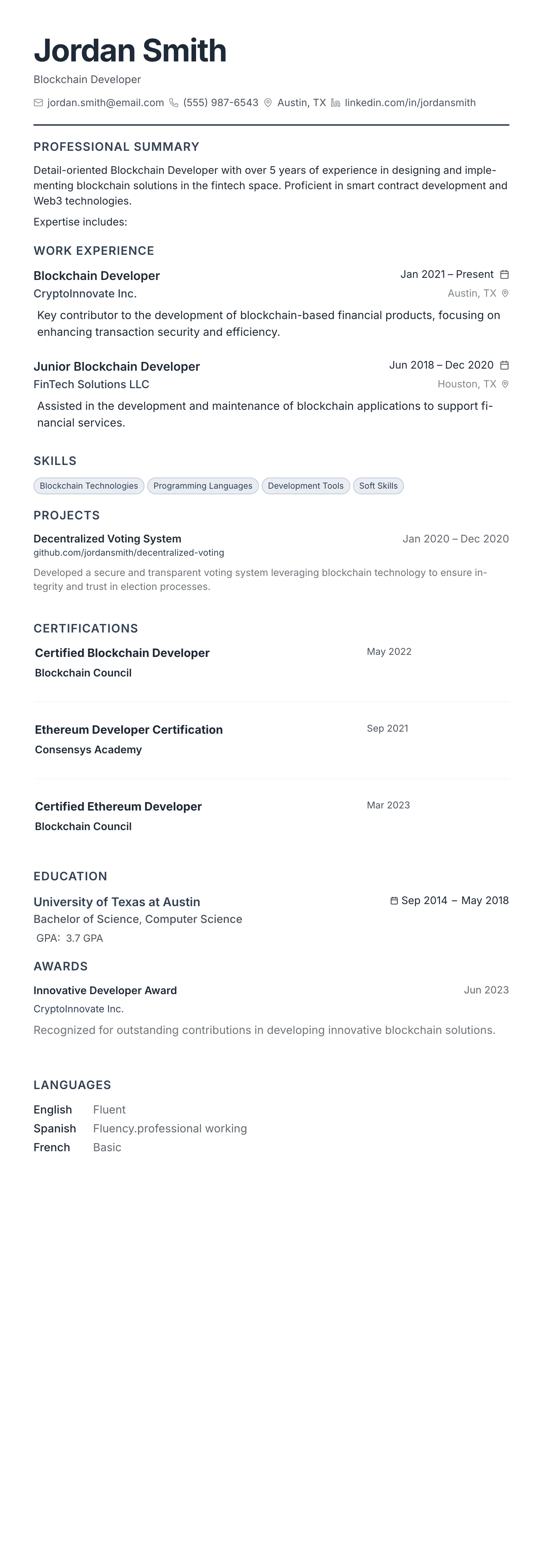 The Compact Pro template preview