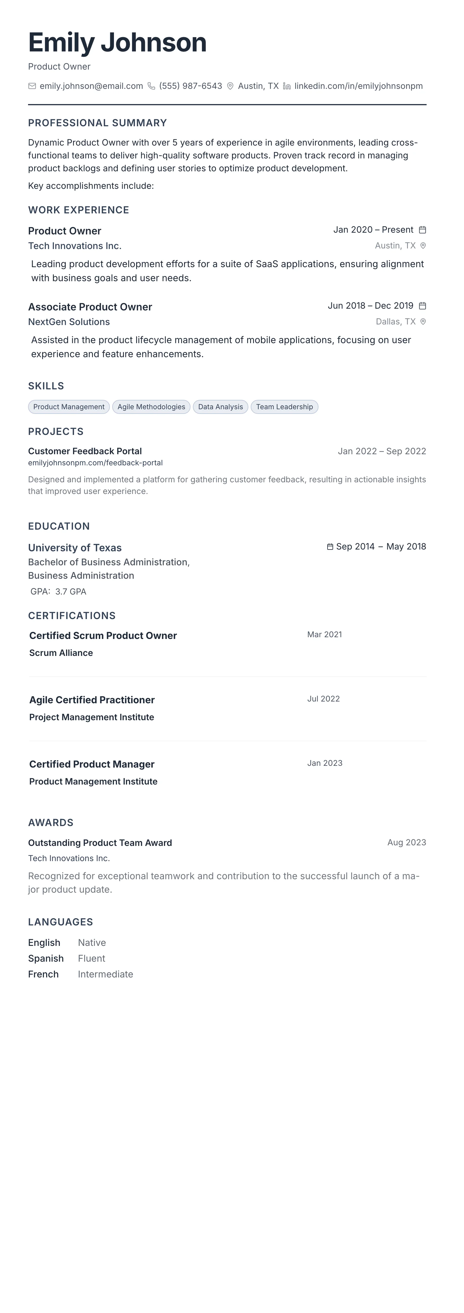 The Compact Pro template preview