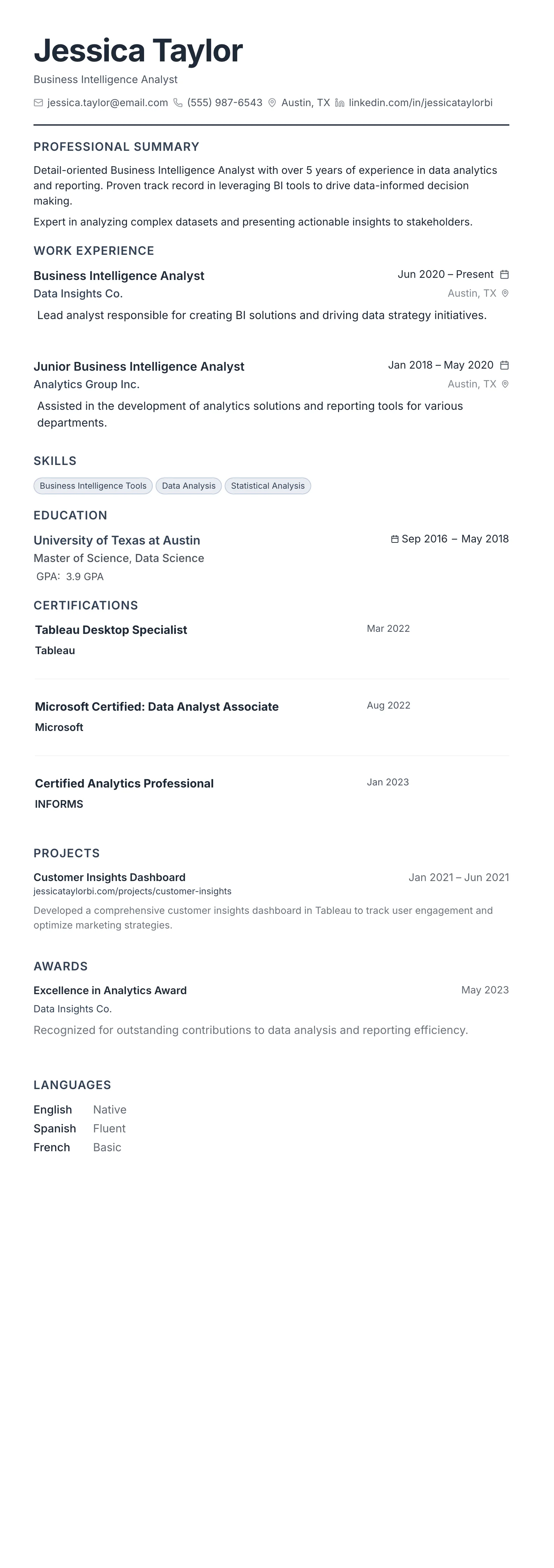 The Compact Pro template preview