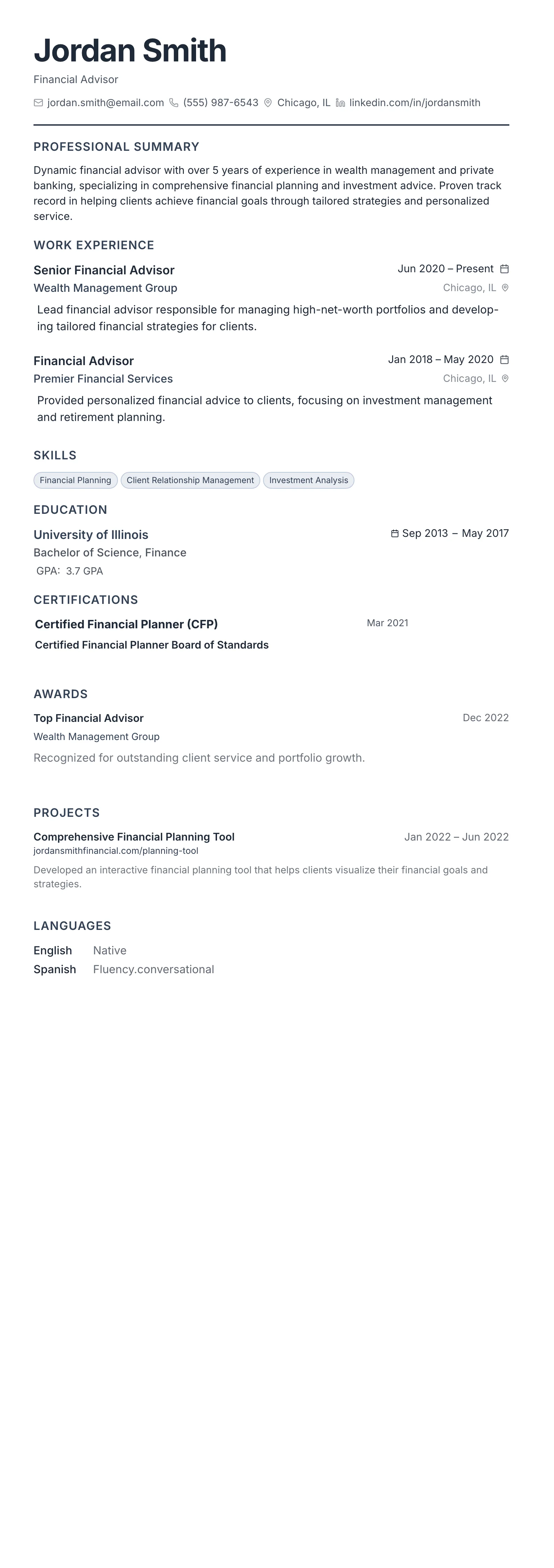 The Compact Pro template preview