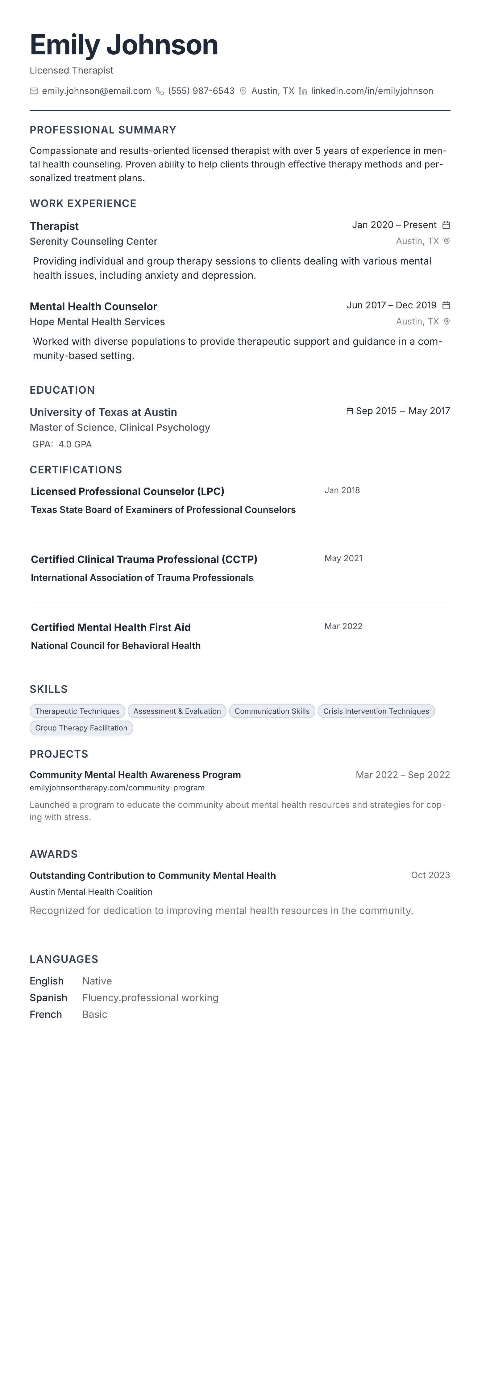 The Compact Pro template preview