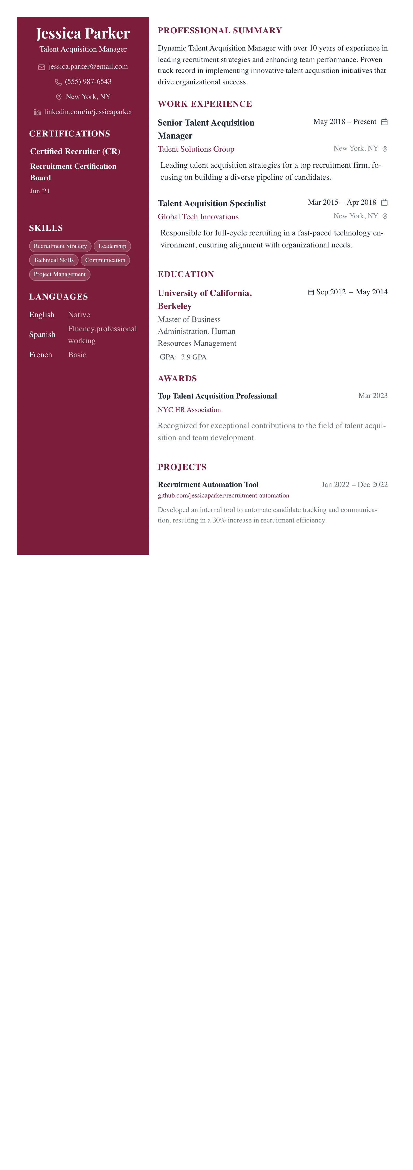 The Dark Executive template preview