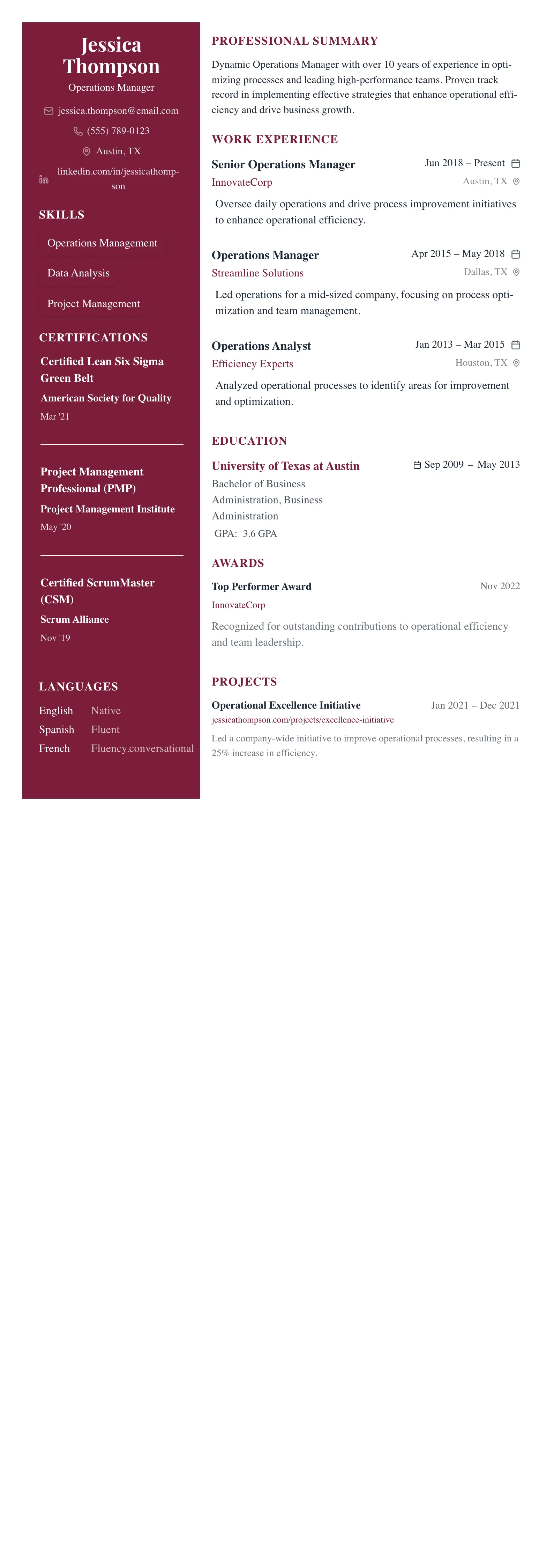 The Dark Executive template preview