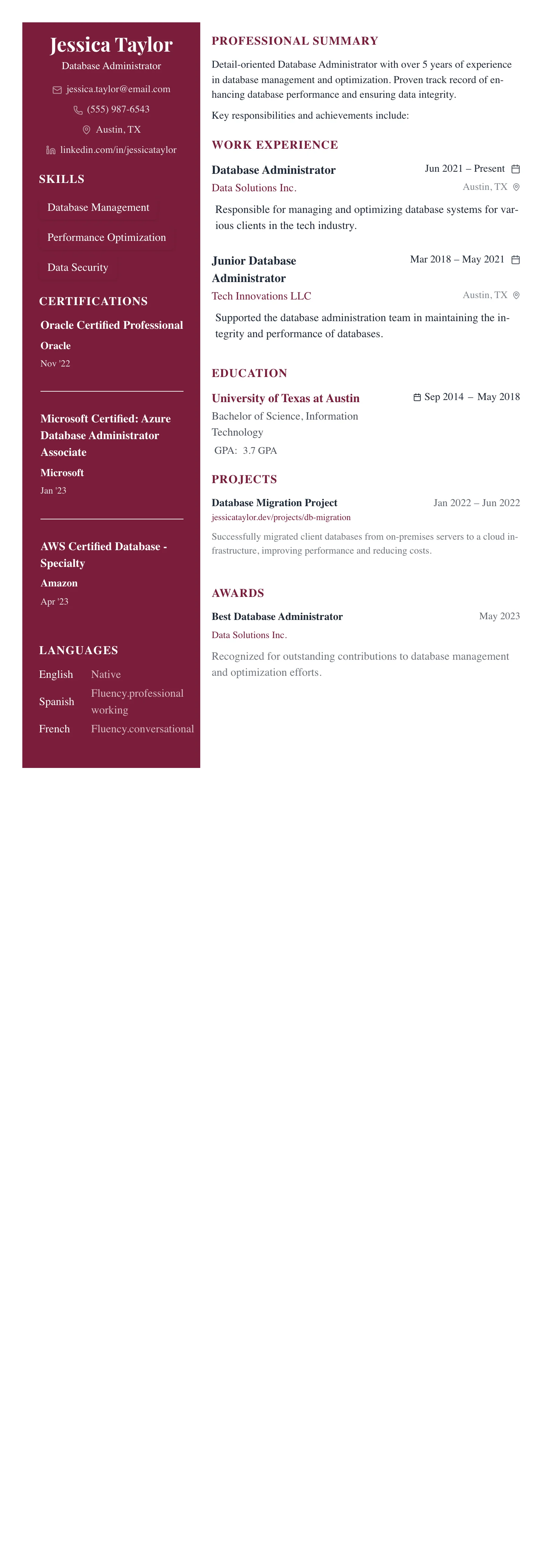 The Dark Executive template preview