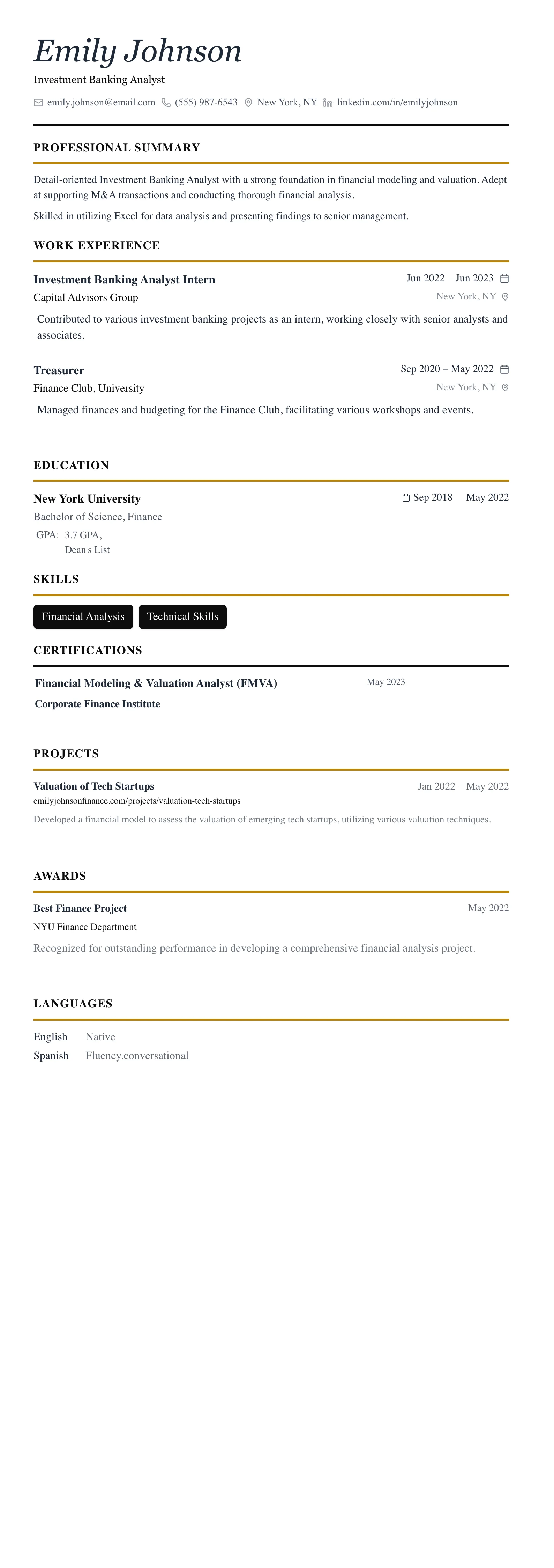 The Editorial template preview