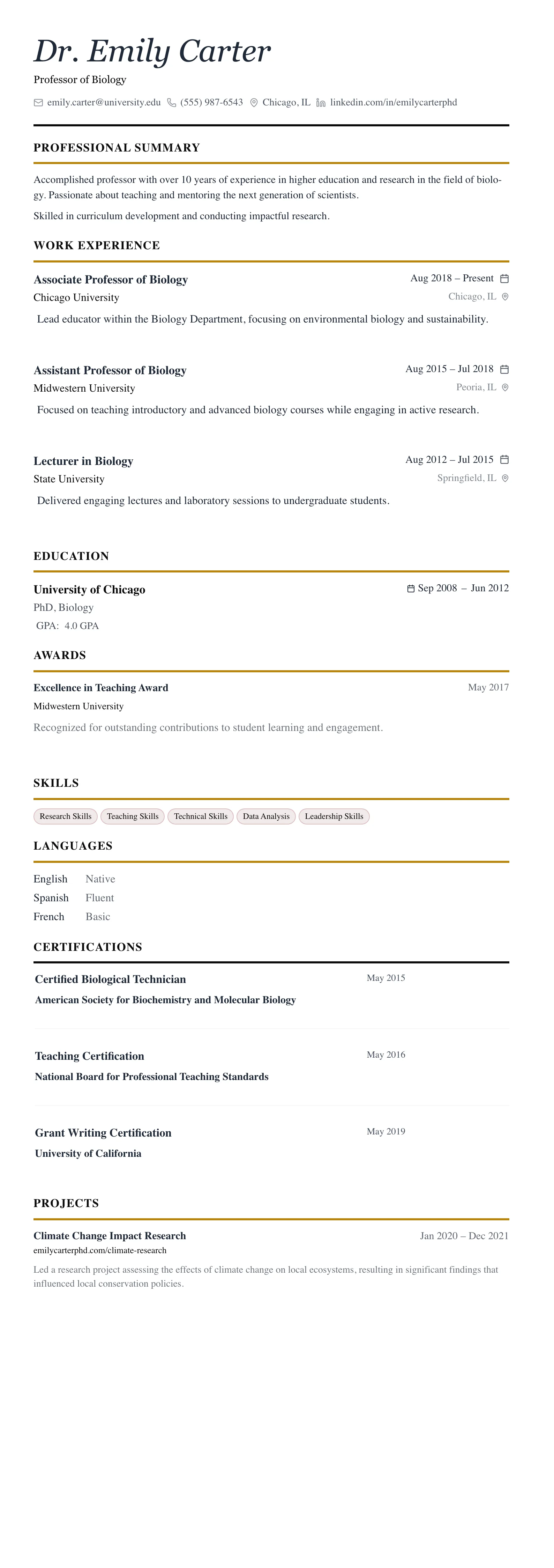 The Editorial template preview