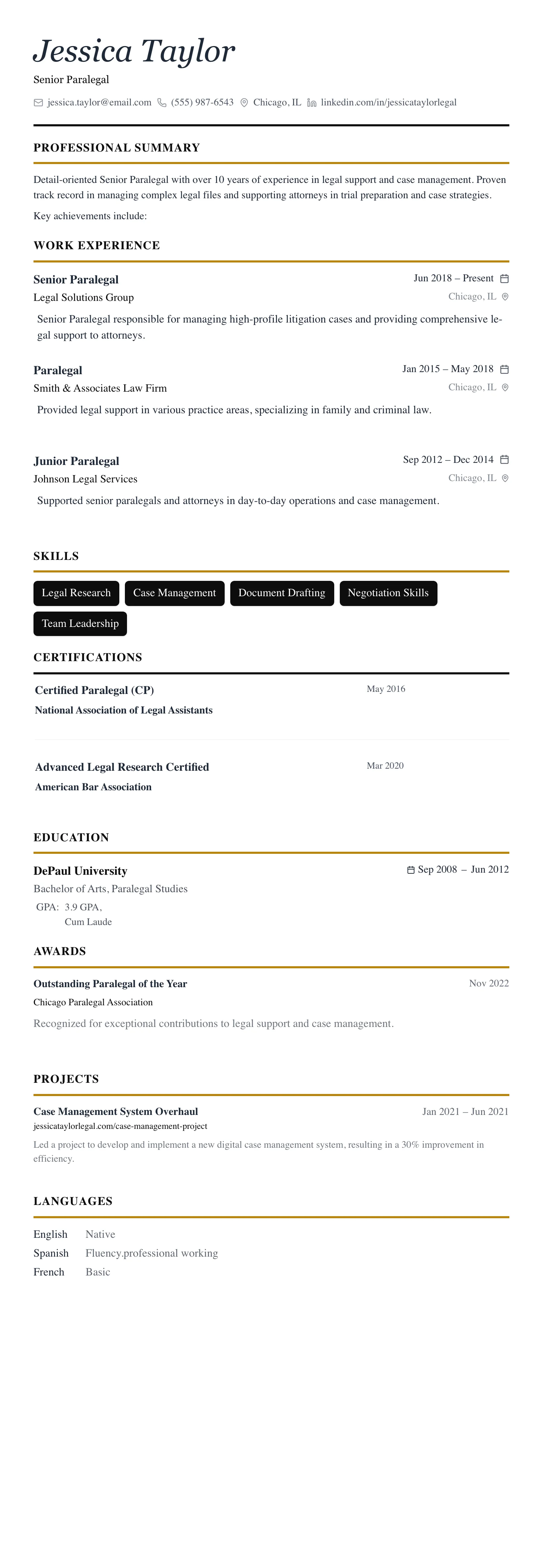 The Editorial template preview
