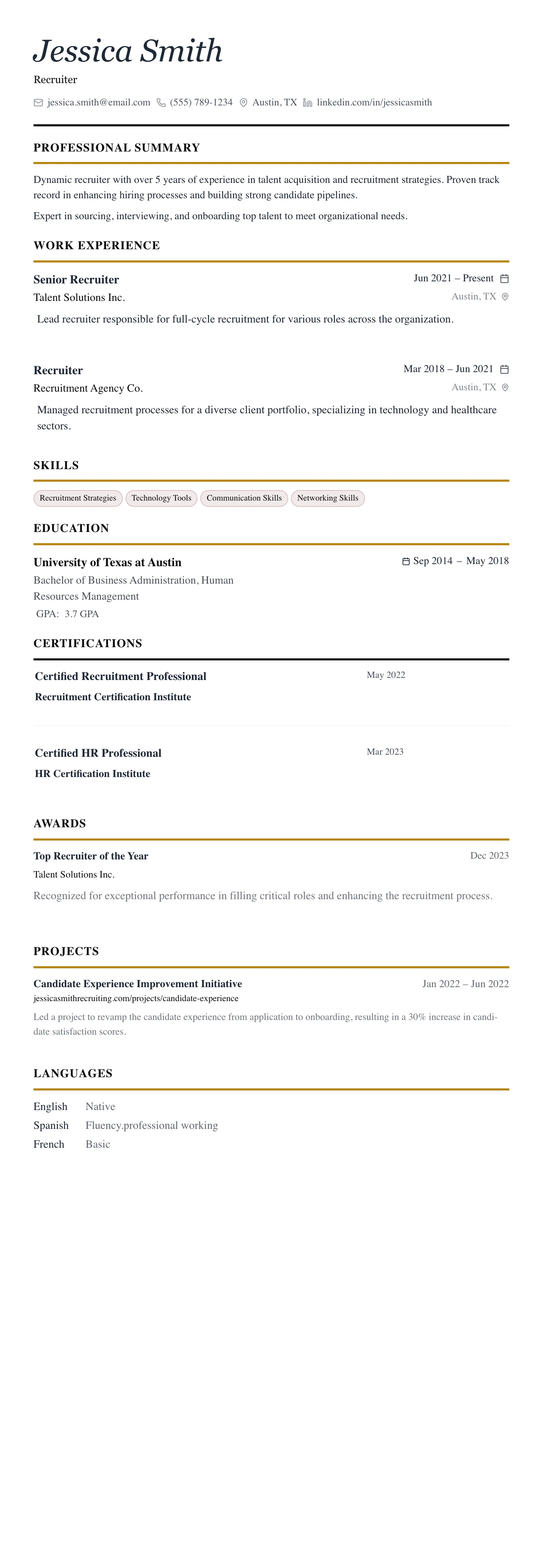 The Editorial template preview