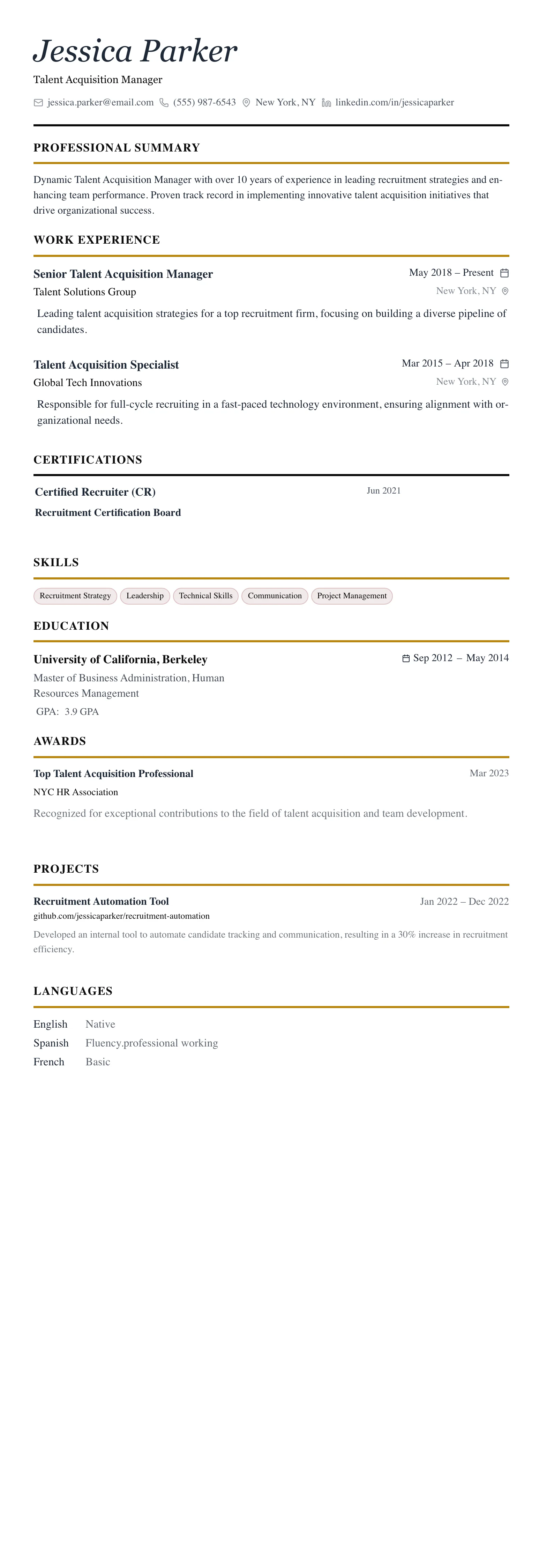 The Editorial template preview