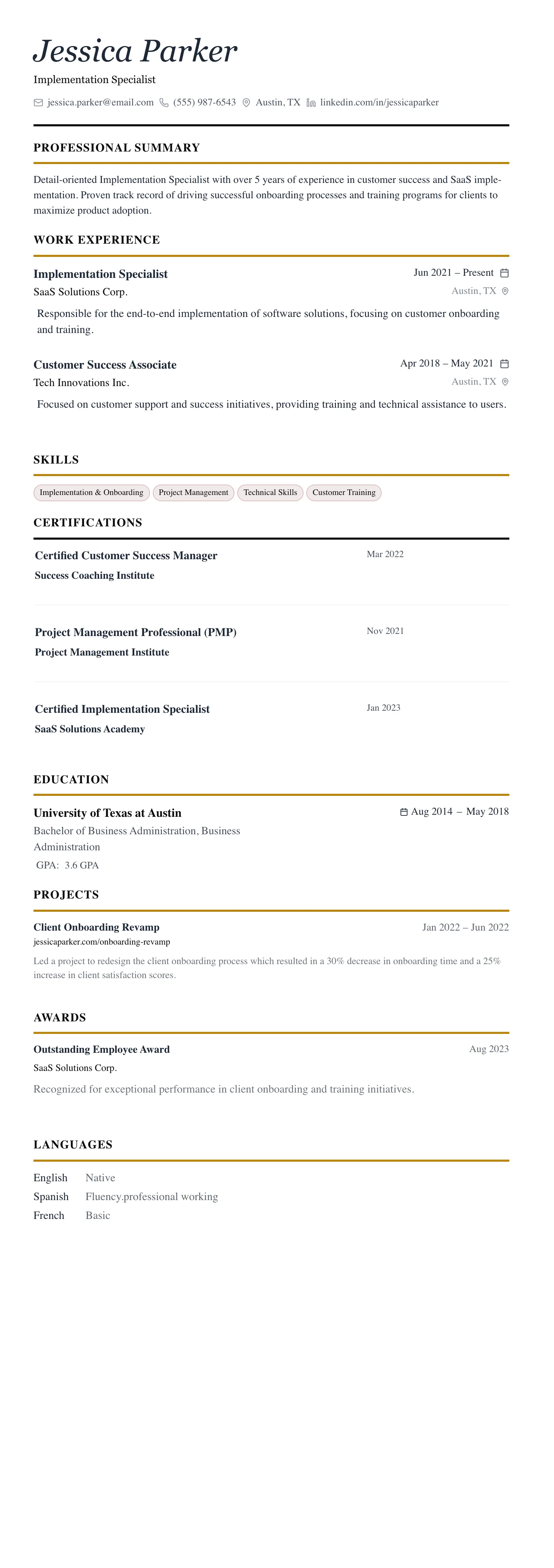 The Editorial template preview