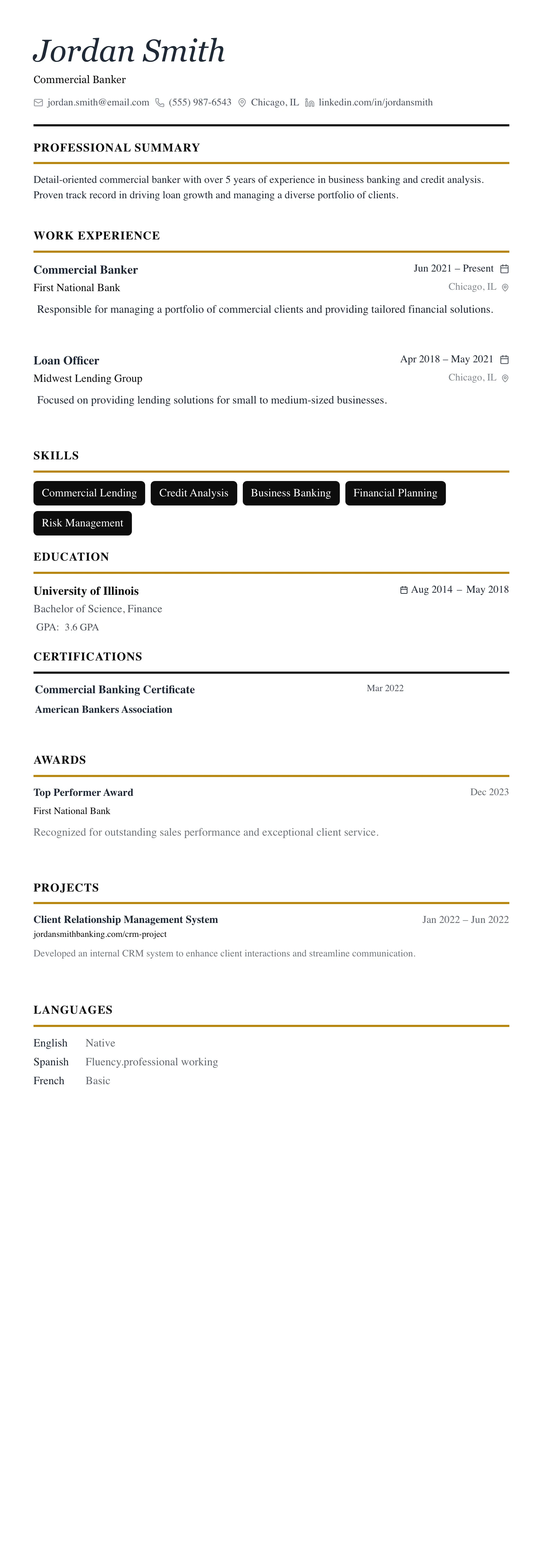 The Editorial template preview