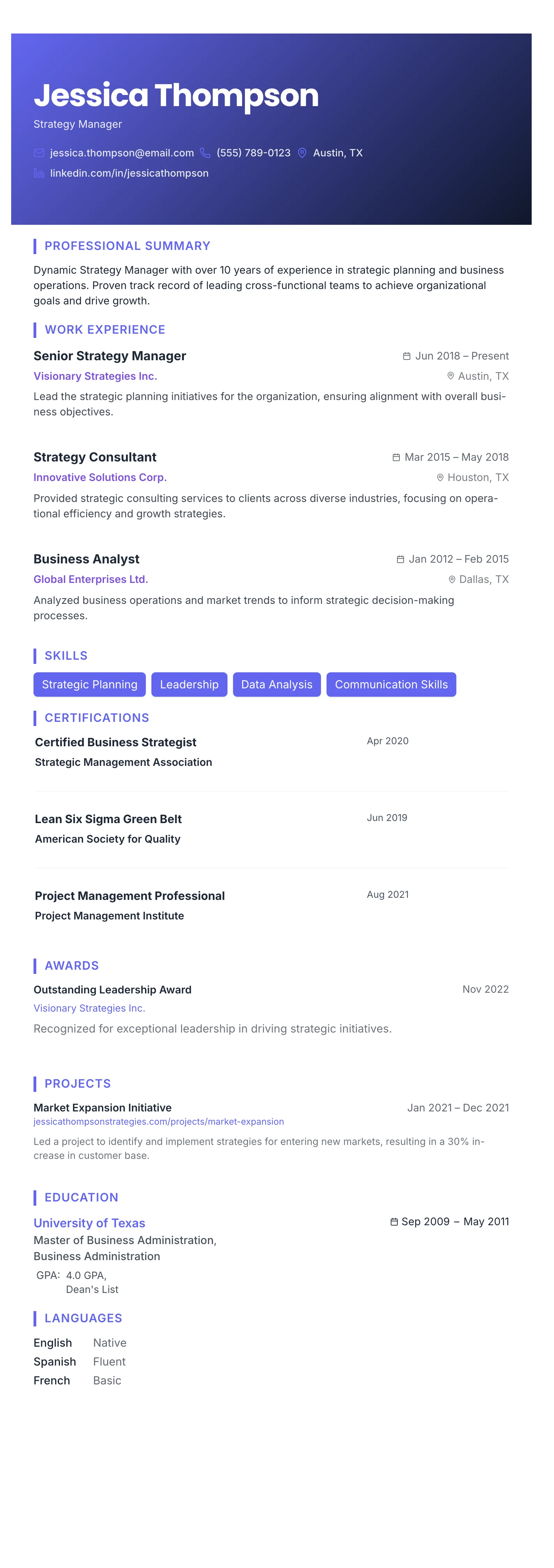 The Gradient Banner template preview