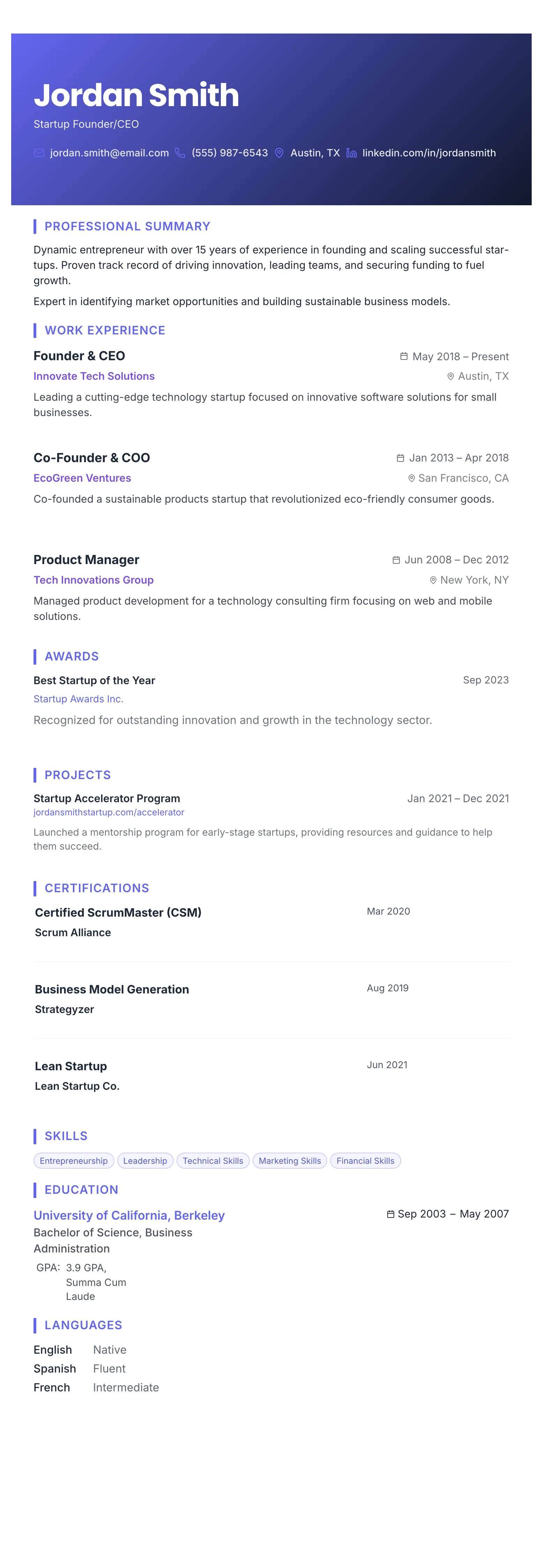 The Gradient Banner template preview