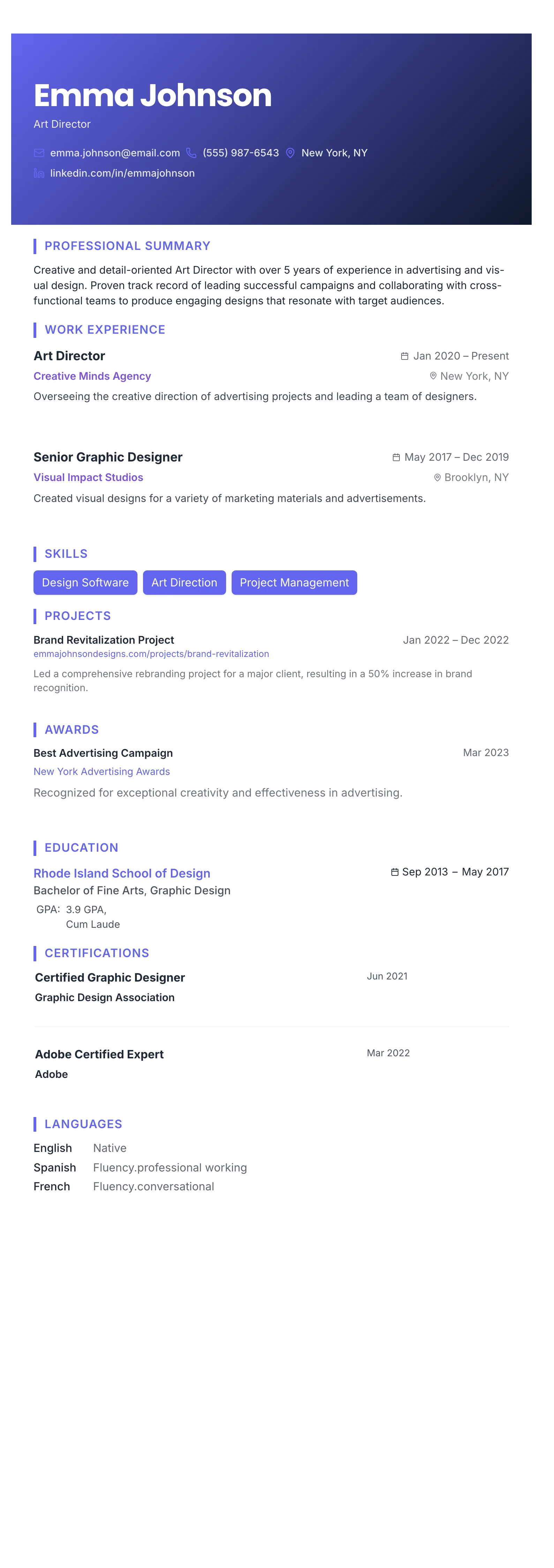 The Gradient Banner template preview