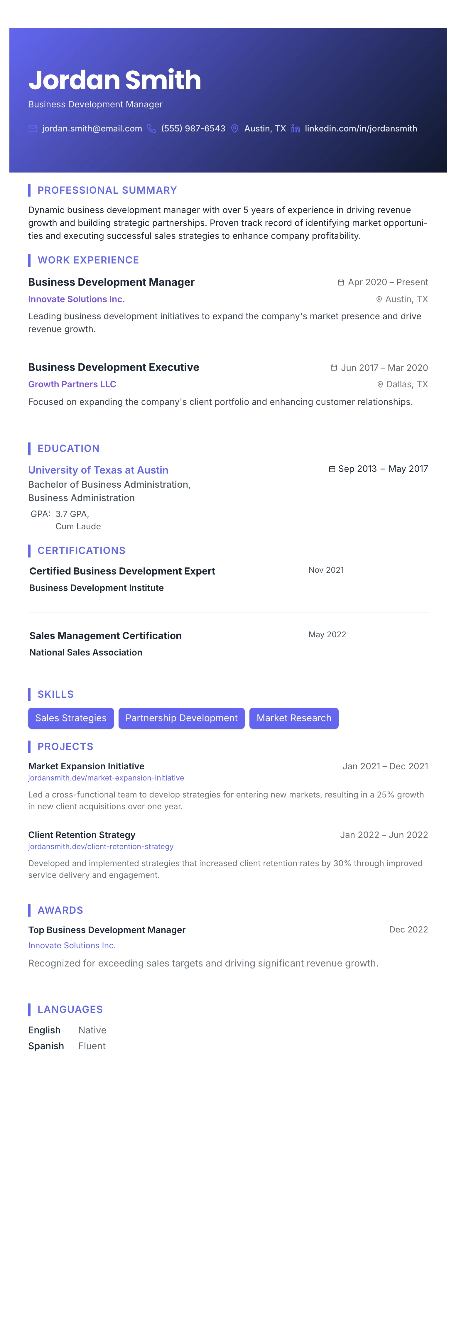 The Gradient Banner template preview
