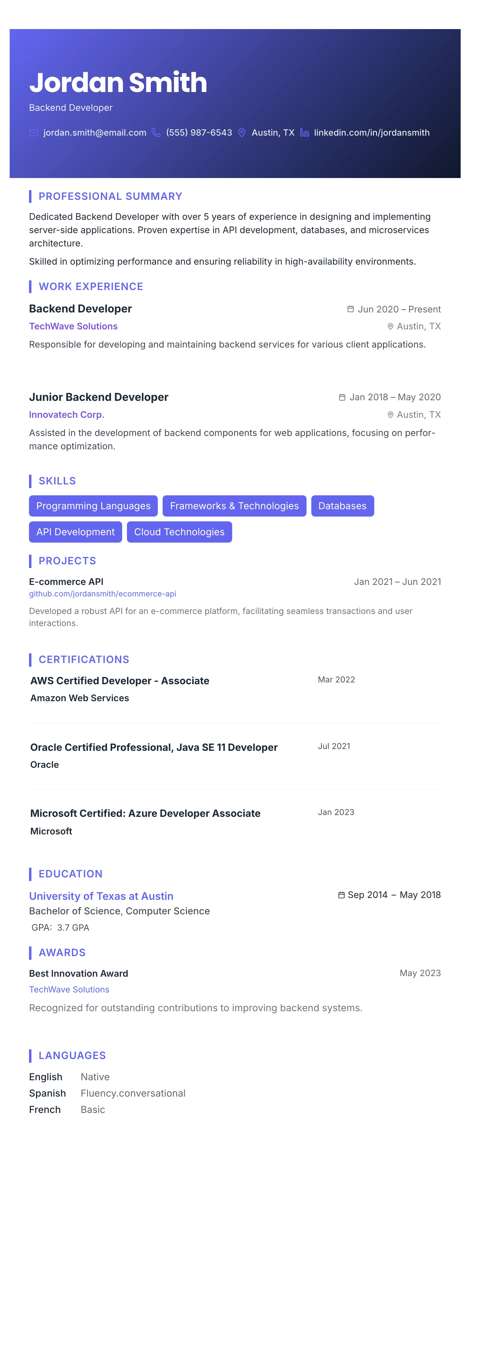 The Gradient Banner template preview