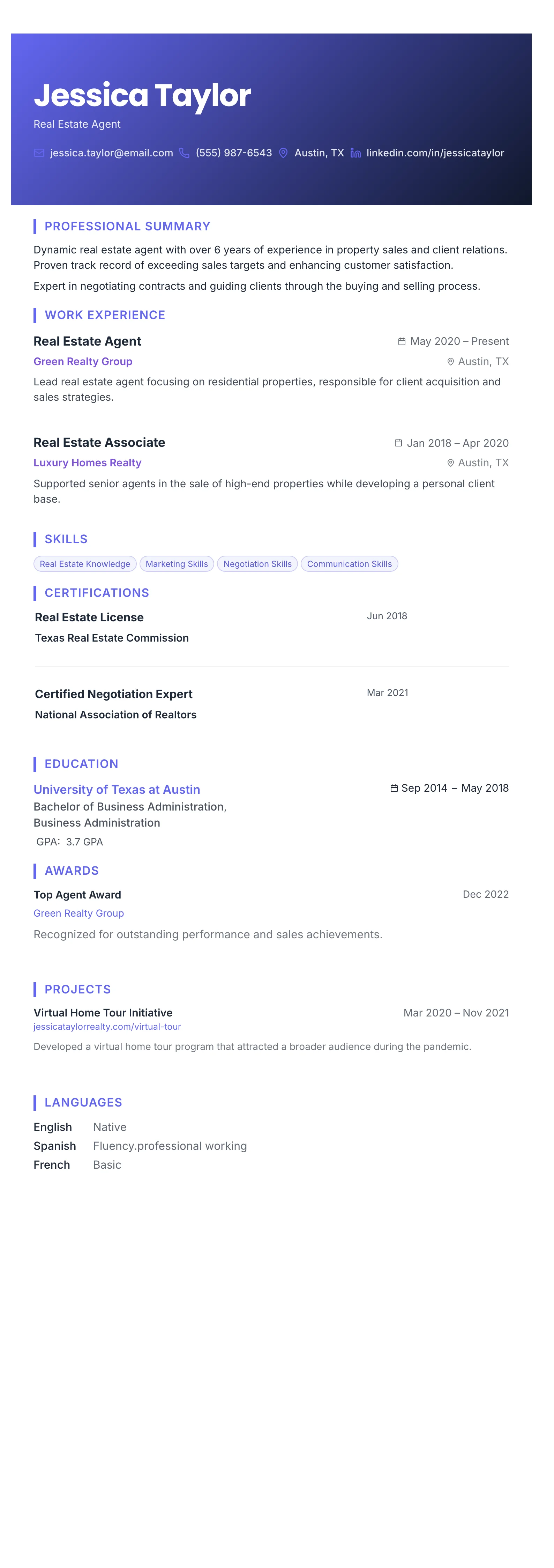 The Gradient Banner template preview