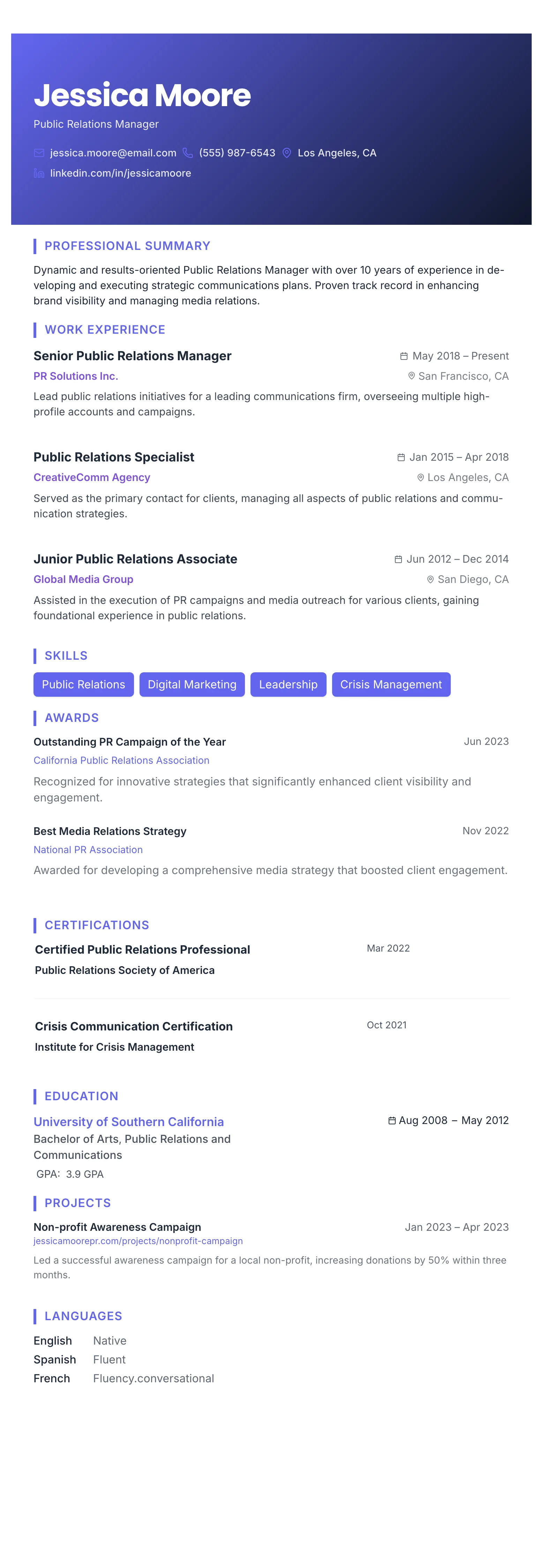 The Gradient Banner template preview