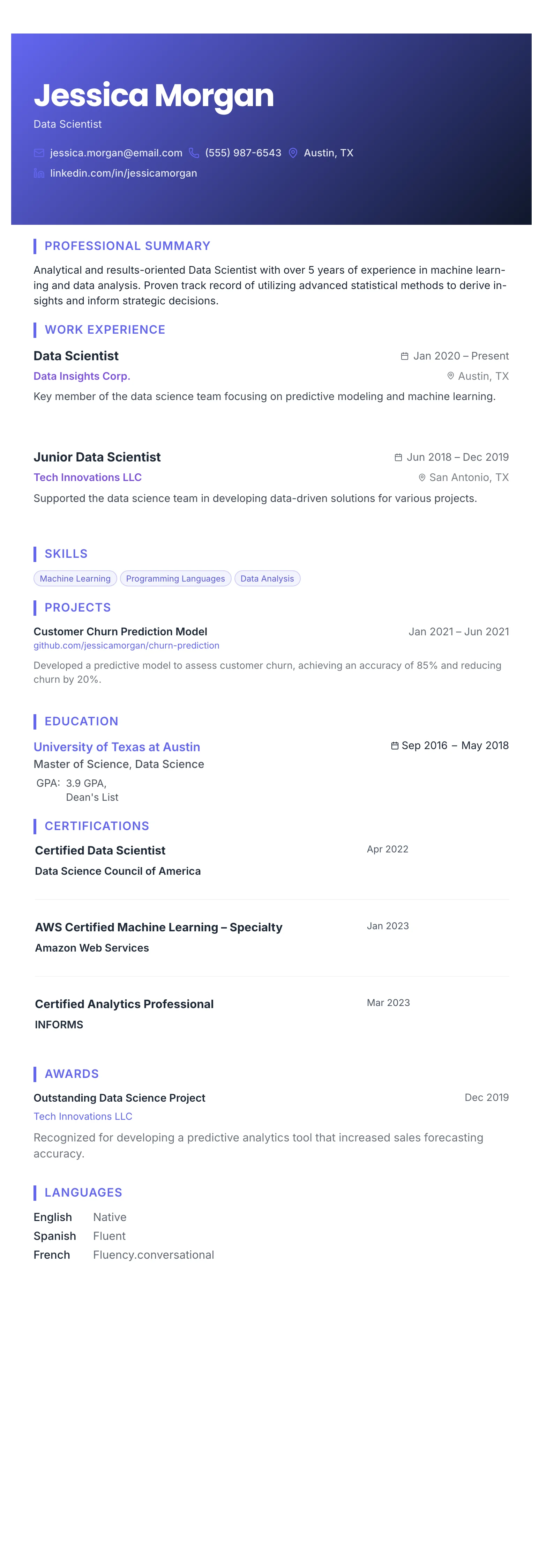 The Gradient Banner template preview