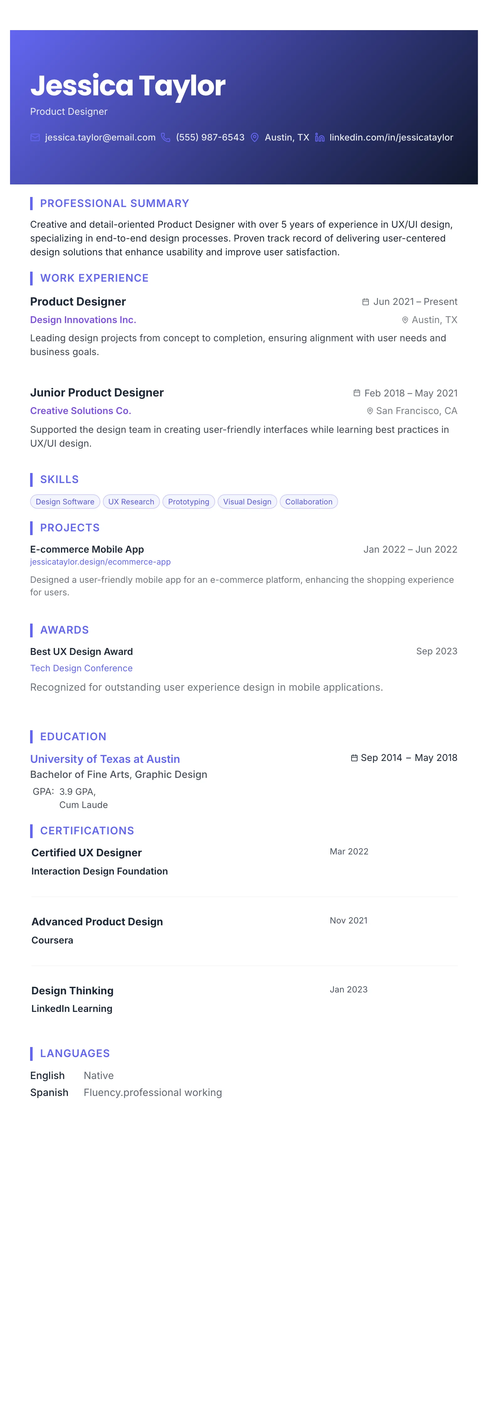 The Gradient Banner template preview