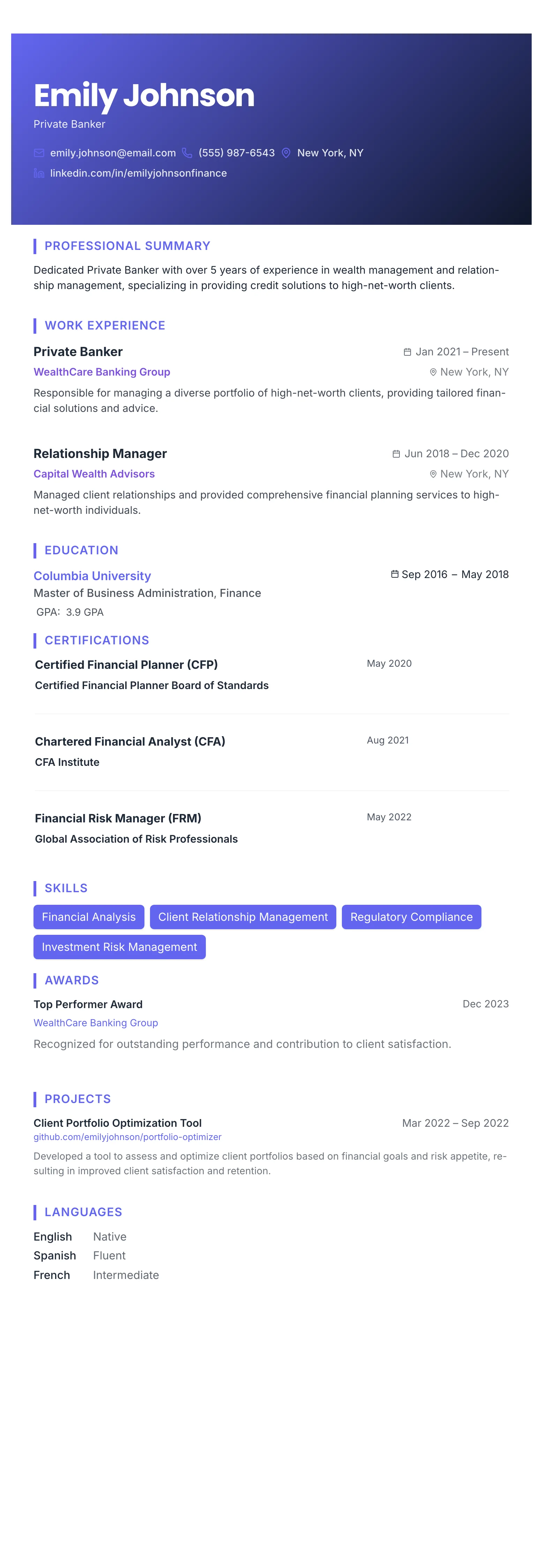 The Gradient Banner template preview