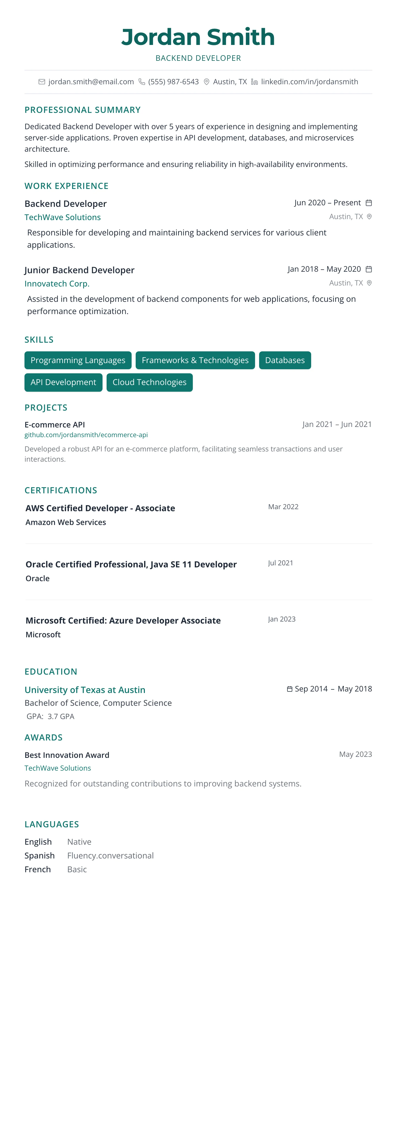 The Horizon template preview