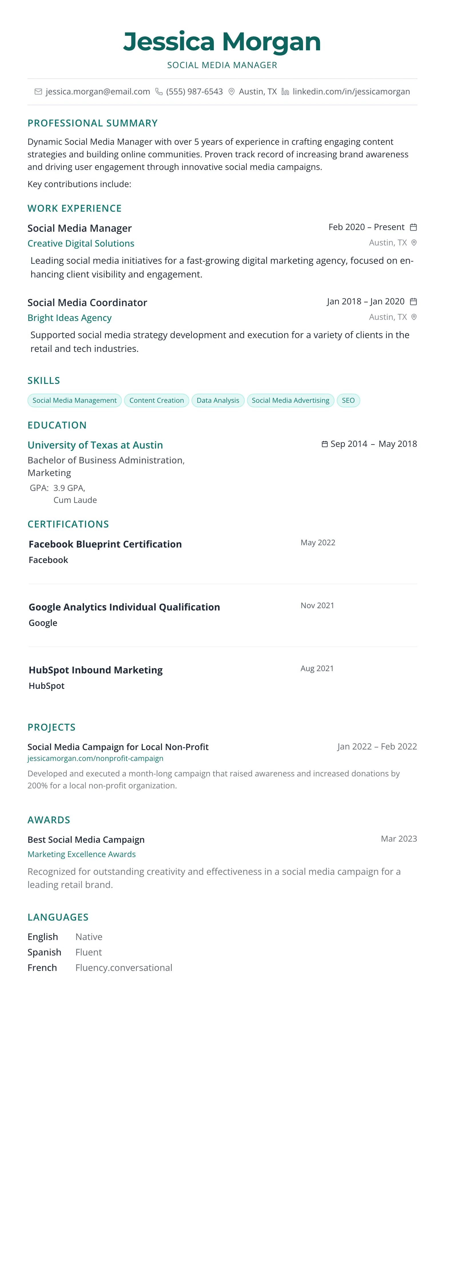 The Horizon template preview