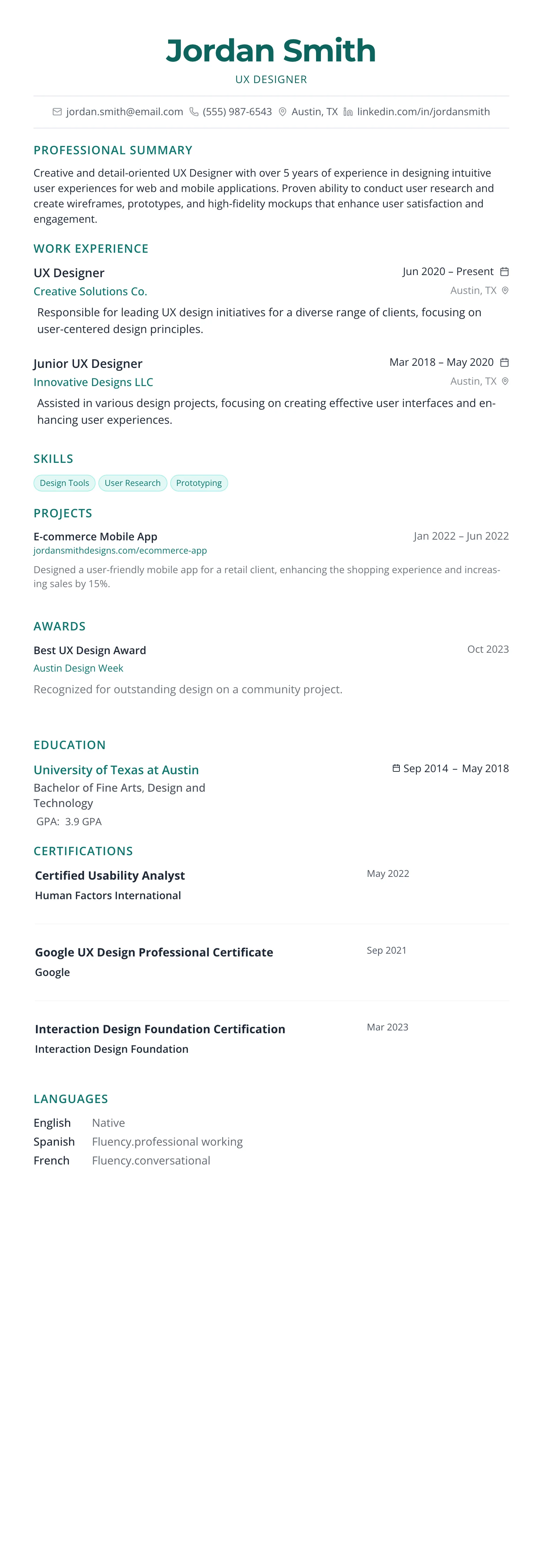 The Horizon template preview